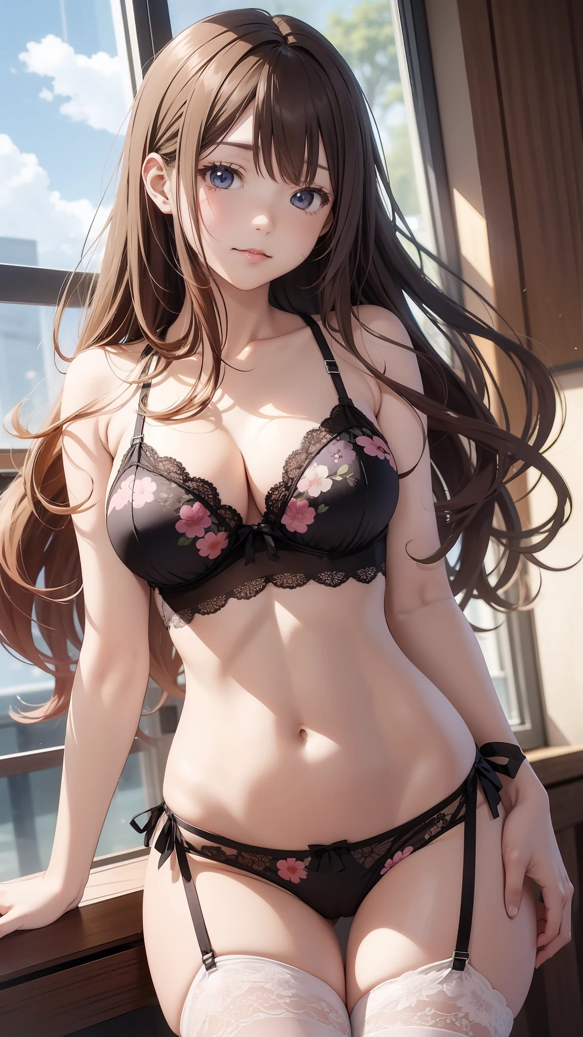Mikuru Asahina school room Changing clothes Floral Lingerie the best quality 独奏 anime illustrated Shyness