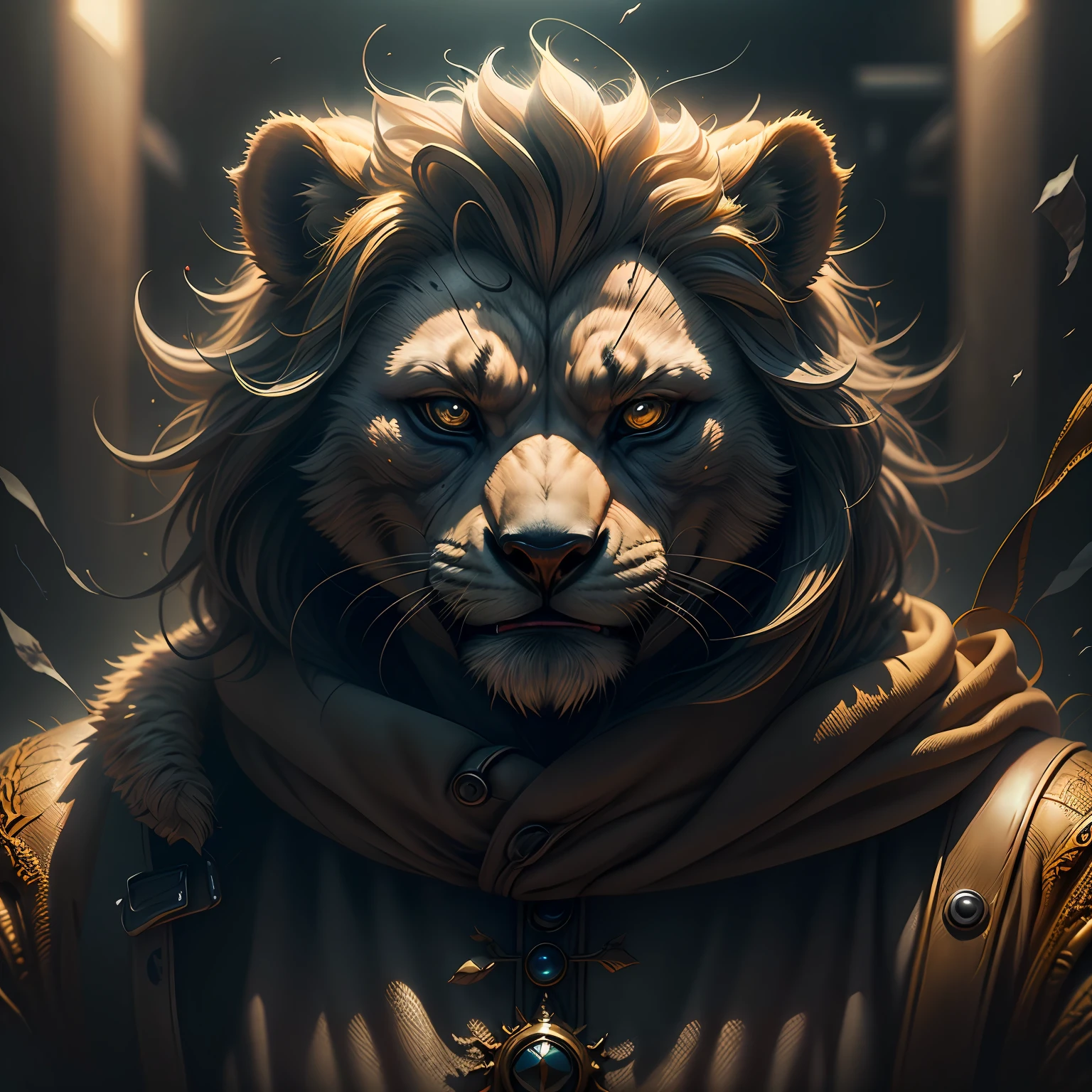 a hideous animal with a bear's face and lion's hair and a man's body, ocatane render, dark fantasy, cinematic lighting, digital Art, beautiful detailed intricate insanely detailed octane render 8 k artistic photography, photorealistic concept art, natural volumetric cinematic perfect light, masterpiece. cyberpunk taxi driver woman in yellow clothes,sci-fi, natural volumetric, horror movie, mistery, dark fantasy 4K uhd lens --auto