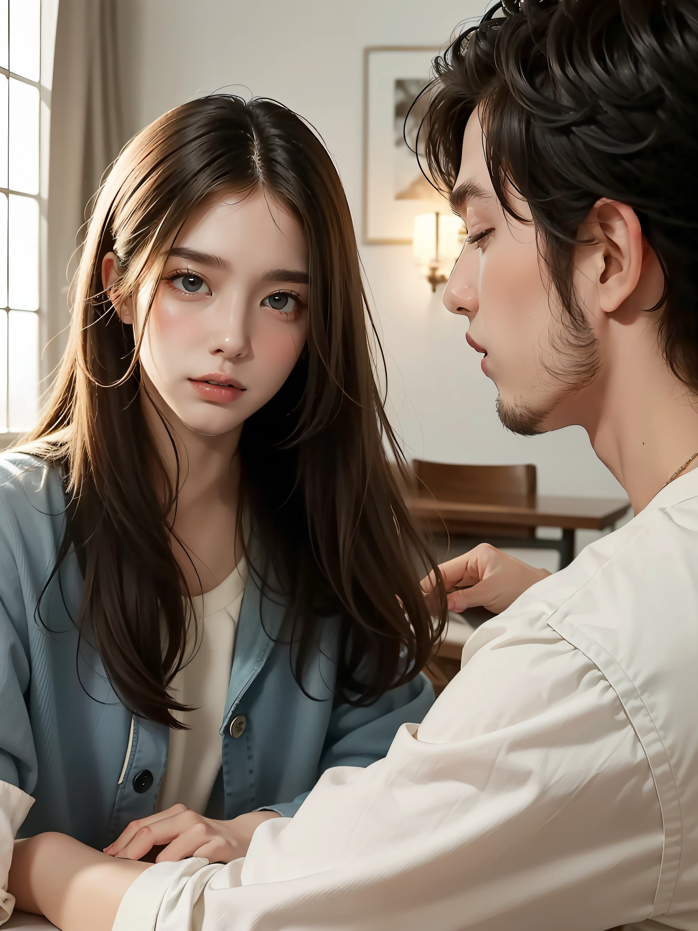 Imagem: A couple man and woman dialoguing and finding creative solutions to reconcile their individual interests.