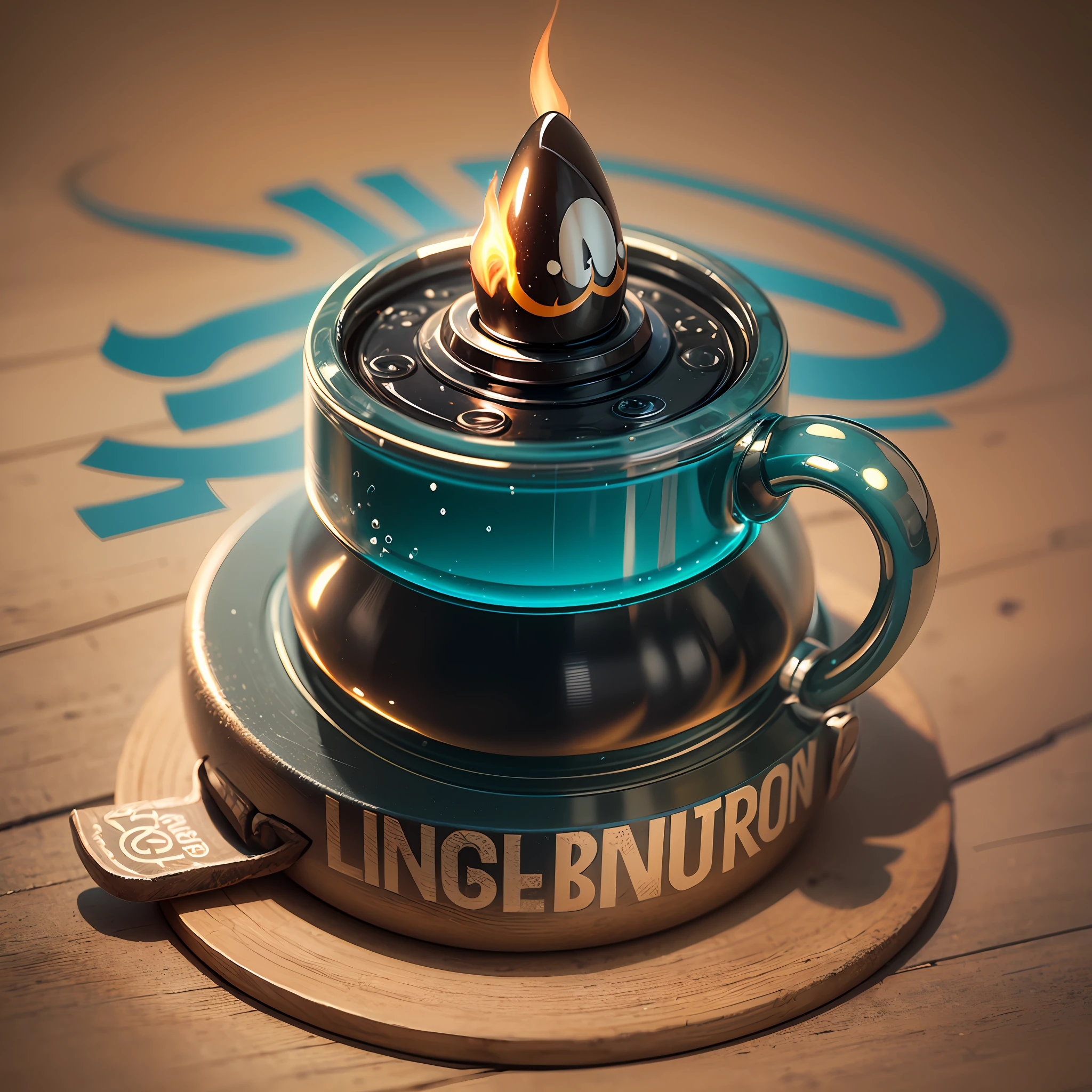 Create a logo type for a lighter written in cartoon style MugStudio --auto --s2