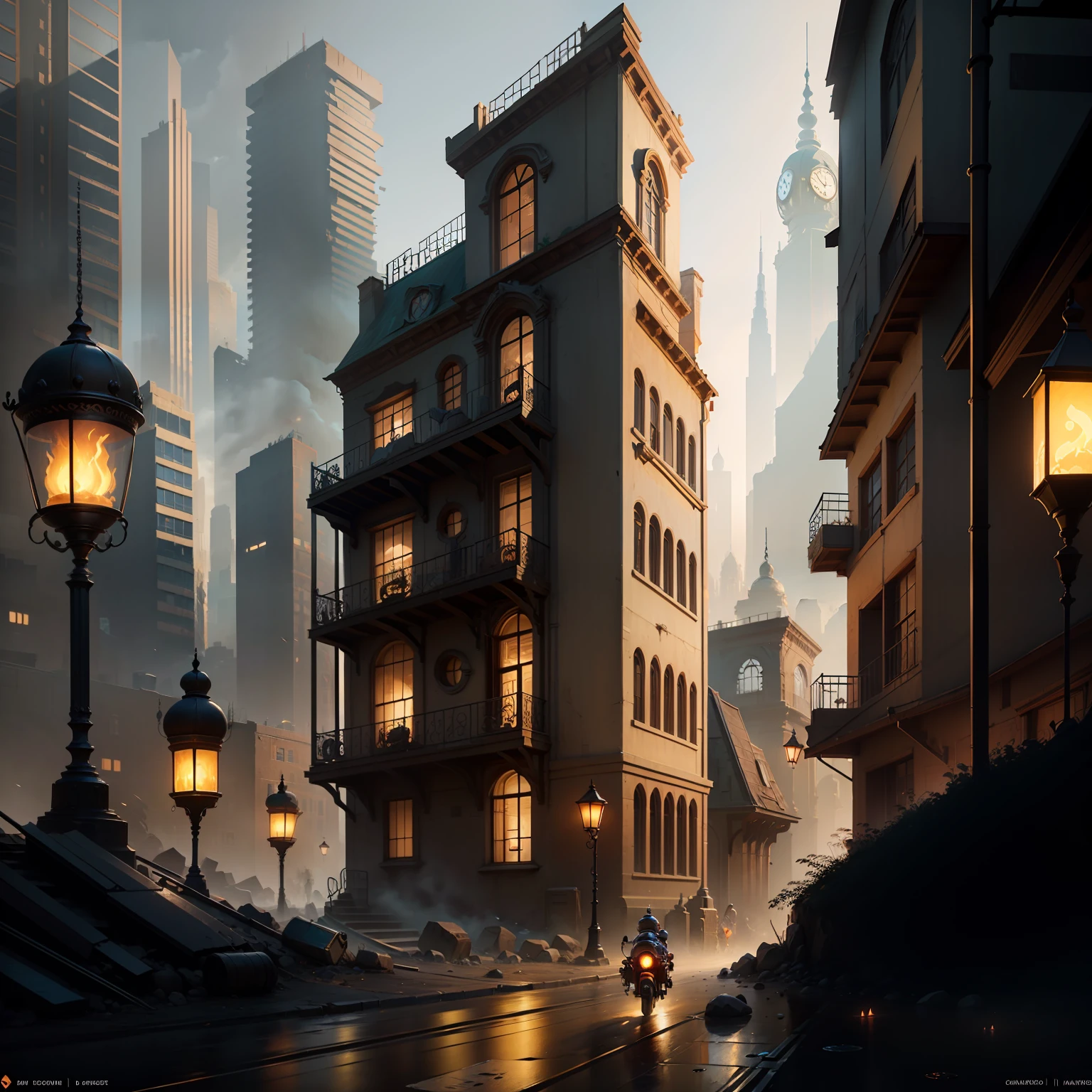 there is a picture of a cartoon city with a lot of buildings, background art, stylized concept art, painted as a game concept art, concept art scene, scenery game concept art, concept art!, 2 d game environment design, random background scene, indie game concept art, background artwork, concept art for a video game, ornate borders + concept art, finished concept art --auto