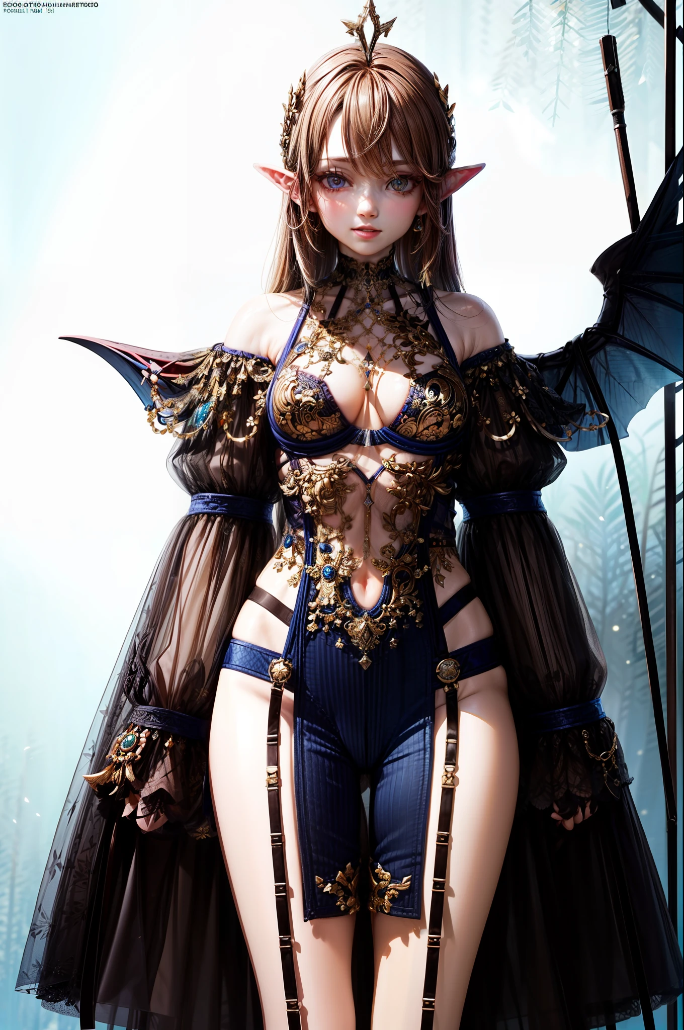 (obra-prima, melhor qualidade: 1.2), tiro de cowboy, solo, 1girl, witchblade, graves, olhando para o espectador, cabelo vermelho longo, cabelo de antena, olhos amarelos, esclera colorida, esclera preta, Bikini armor Elf Princess, A beautiful demonic sorceress conjuring ice, standing and looking at the spectators, several ice streams around you, (((detalhado rosto perfeito))), sorriso leve, rosto bonito, corpo sedutor, corpo alto, corpo maduro, BREAK aura de gelo, ice spear, muito fragmento de gelo, fragmento de gelo azul e branco deslumbrante ao redor, small ice phoenix flying in the background, Crystal and snow on the ground, nevasca, corpo sexy BREAK, detalhado, realista, 4k arte digital altamente detalhada, Octane render, bioluminescente, BREAK 8K resolution concept art, Realismo, por Map studios, obra-prima, melhor qualidade, Arte Oficial, illustration, Linha clara, (Fresco_Cor), seamless composition, absurdos, fantasia, focado, rule of thirds,