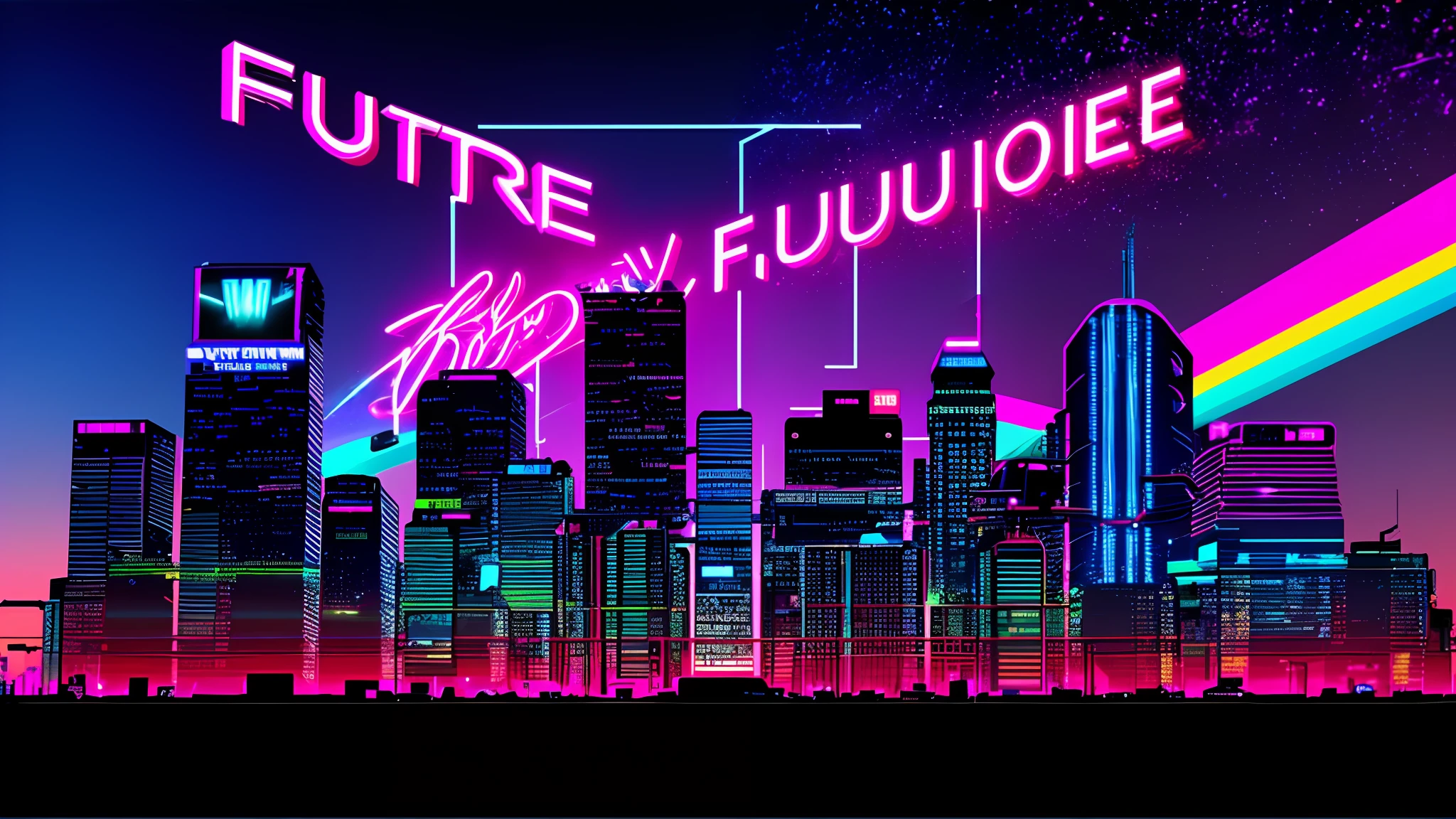 A pkanet synthwave future retrofuturistic