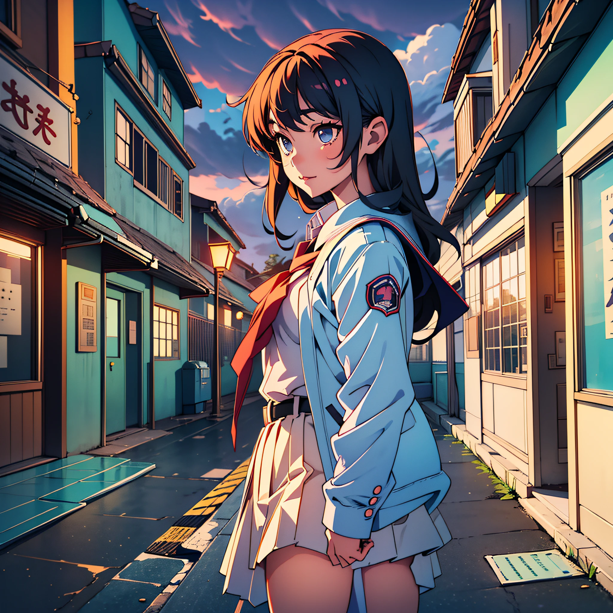 (masterpiece), (best quality), 1girl, kitauji_high_school_uniform, (night), often shows a cheerful look at an inadvertent moment. Like moonlight occasionally leaking through gaps in the clouds, --auto --s2