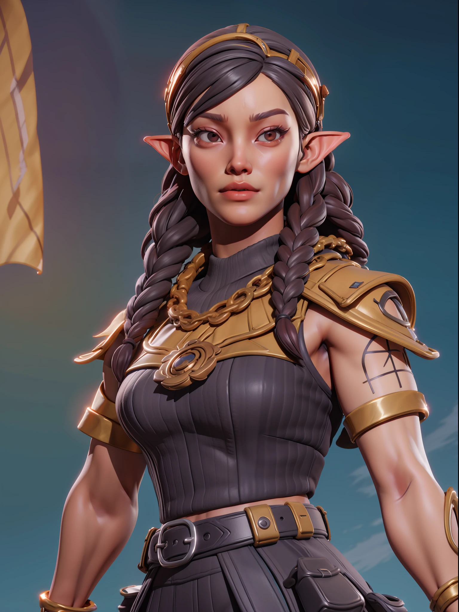 MongolPunkAI 3d portrait of a beautiful woman, elf lady, in medieval clothes, 1girl, long hair, tiny breasts, solo, red vibrant natural skintone 1:2, jewelry, black eyes, black hair, ring, with a Sad expression on her face,viewer parted lips, ArtStation, CGsociety, 8K, Surrealist, Zbrush, Unreal Engine 5, Bright colors, Greg Rutkowski, Darksynth, Weta Digital, Focus, Octane Rendering, Super Sharp, Cinematic Light, High Quality, High Resolution, Style Smooth Color Manga Hayao, Photorealistic, High Detail, 8K, Trending Artstation, Octane Rendering, Cinematic Lighting, 3D Rendering, Vray Caustics, Volumetric Lighting, Dark Atmosphere, Moody Colors, Awe, Concept Art, Unreal Engine 5 Rendering, Cinematic Center Shot, Hyper Realistic, ultra-detailed;