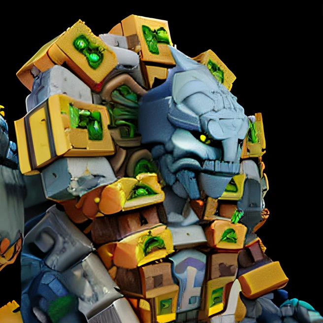 a close up of a statue made of blocks with numbers on them, hand painted textures on model, herrarthstone, ornate exoskeleton, immense details, breastplates, epic detailed, stone colossus remains, fractal ceramic armor, stone golem, heavy jpeg artifact blurry, extreme hight detail, extreme detail skin, upscaled to high resolution