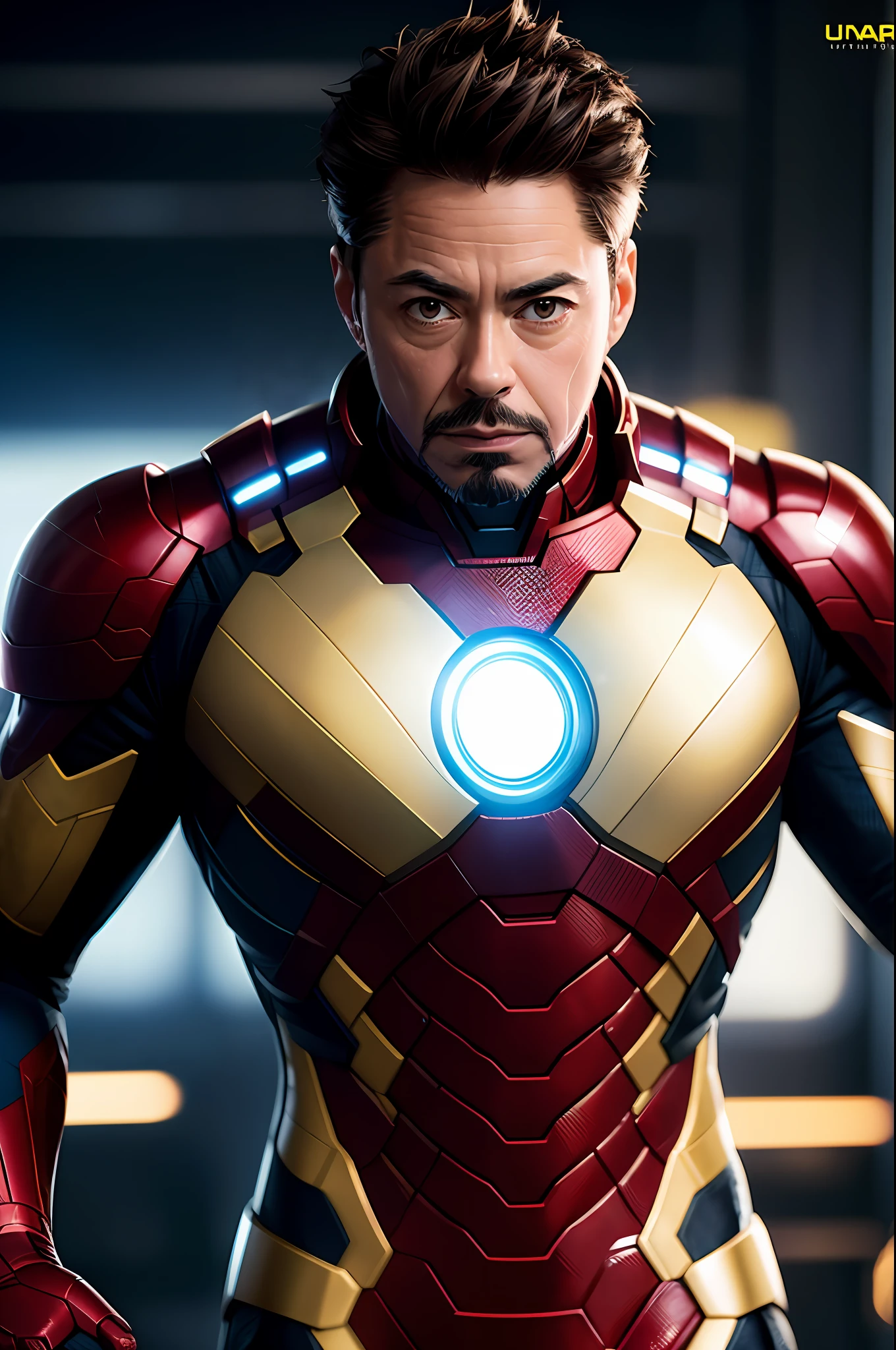Marvel, Tony Stark, realisticamente, strong and old dynamic lights, barba por fazer cinza, filmagem completa, (papel de parede 8k extremamente detalhado da unidade CG), trending on ArtStation, trend at CGSociety, alto detalhe, sharp-focus, dramatic, fotorrealista