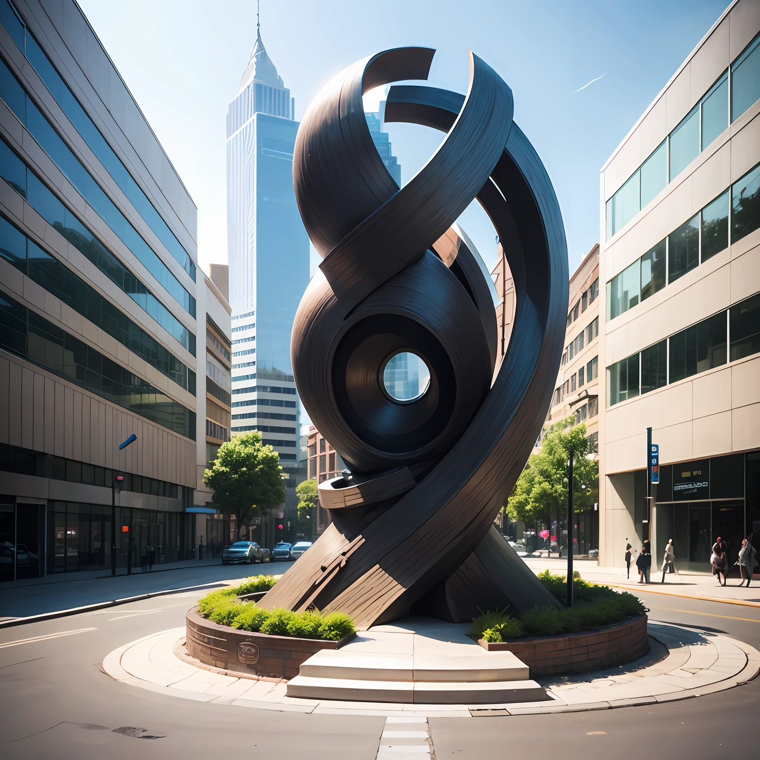 Beautiful abstract sculpture，Place in front of the office building --auto