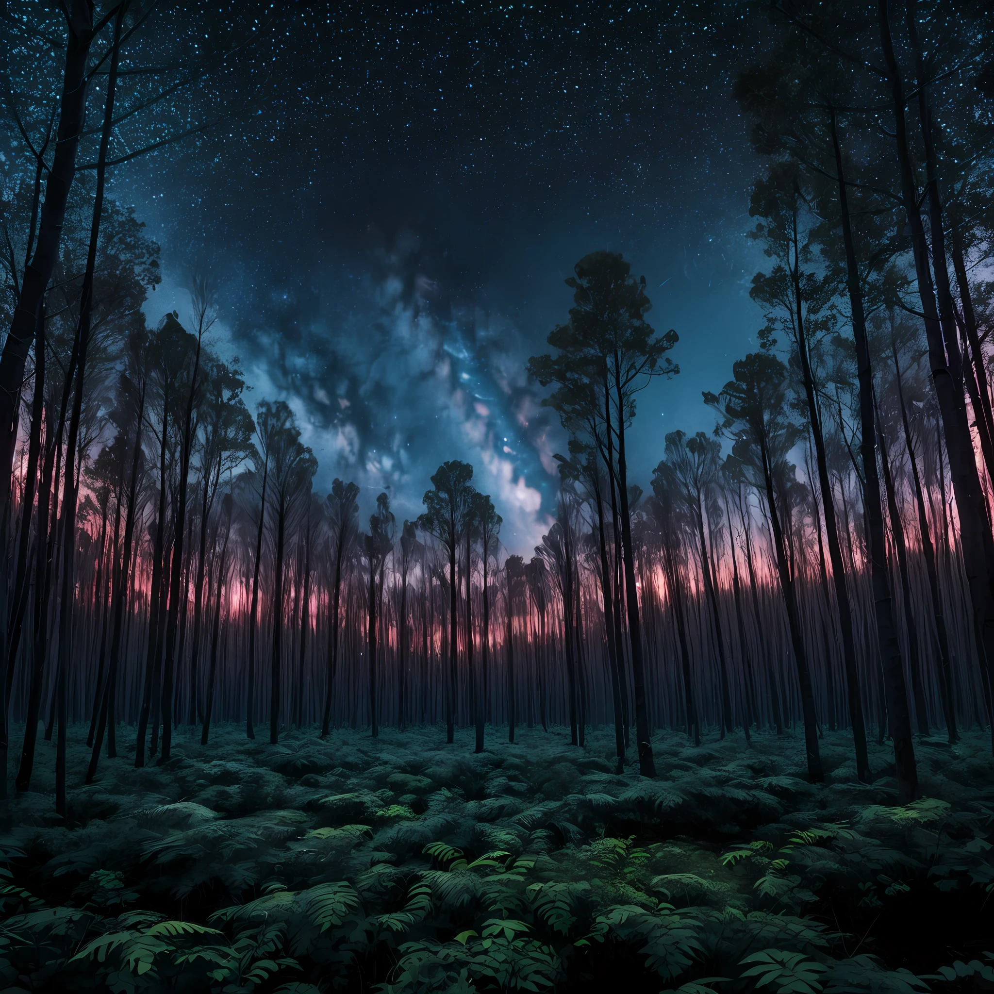 Title: The Black Hole Forest
Description: A forest of black holes. The black holes are all different sizes, and they are scattered throughout the forest. The forest is dark and mysterious, and it is impossible to see what is beyond the reach of the black holes. --auto