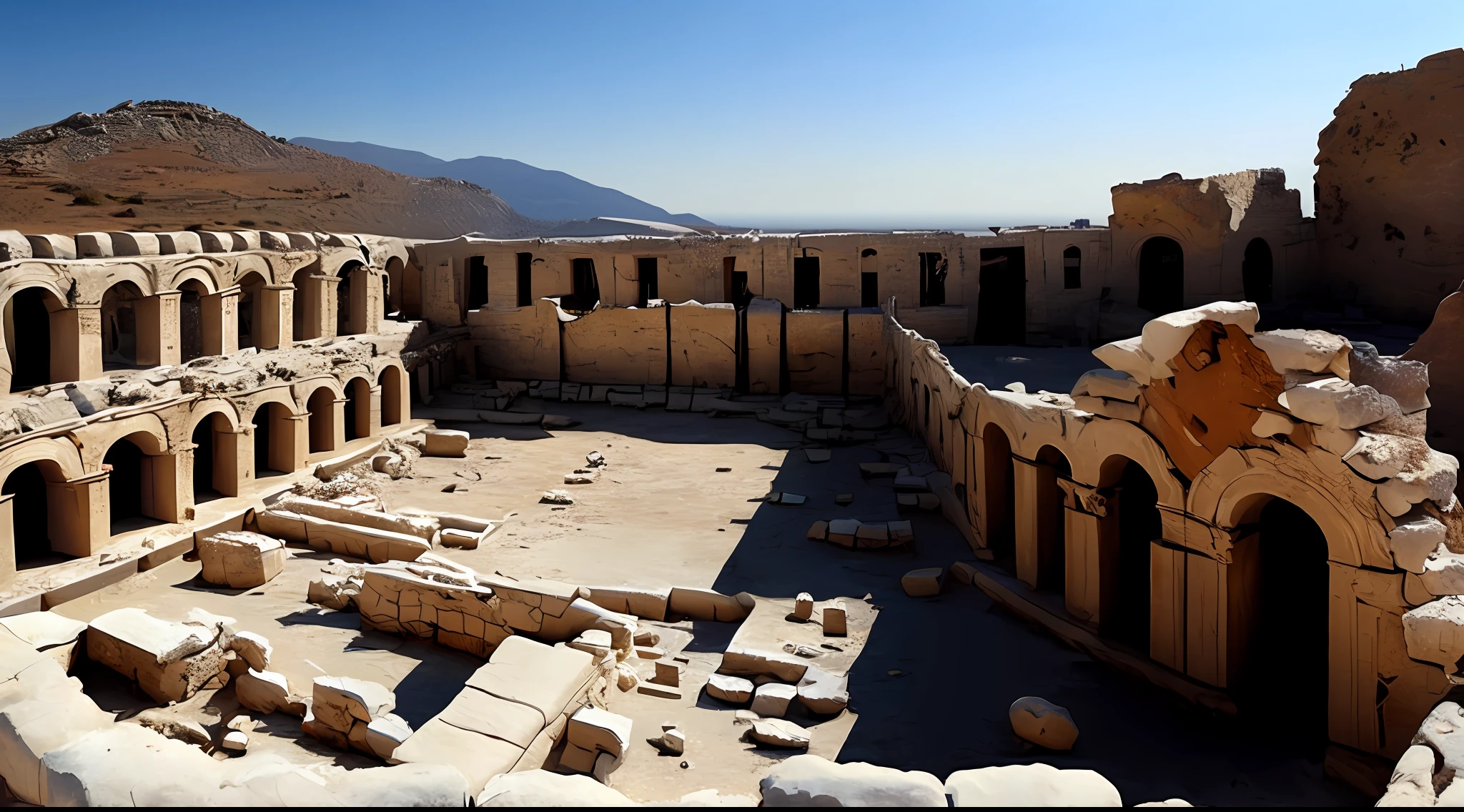 (((masterpiece))), ((best quality)), detailed, professional lighting, (((Ultra Detailed))),absurdres,(((incredibly absurdres))),Flooded Greek ruins