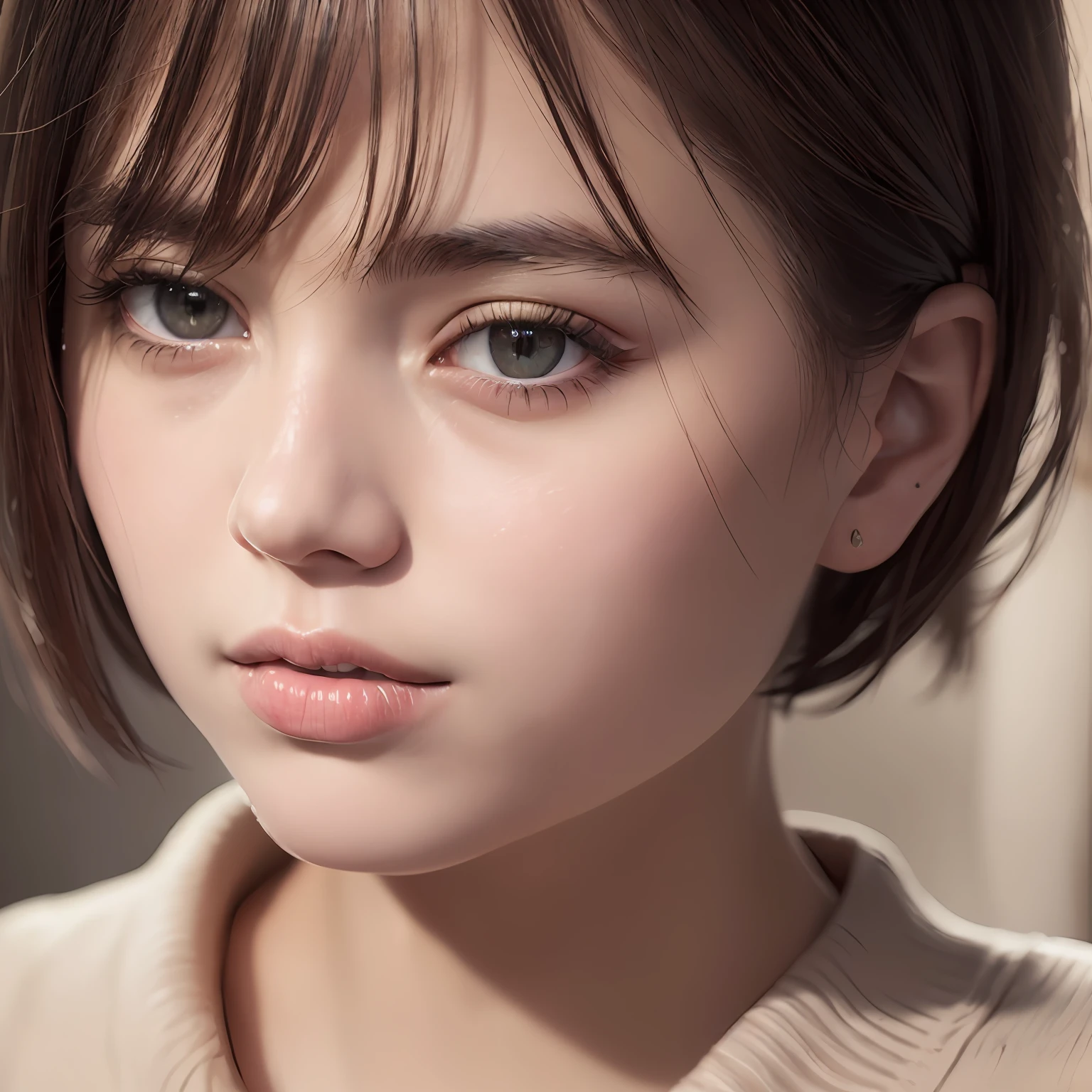 (masterpiece:1.3), (8k, photorealistic, RAW photo, best quality: 1.4), (1girl), beautiful face, (realistic face), (black hair, short hair:1.3), beautiful hairstyle, realistic eyes, beautiful detailed eyes, (realistic skin), beautiful skin, (sweater), absurdres, attractive, ultra high res, ultra realistic, highly detailed, golden ratio --auto