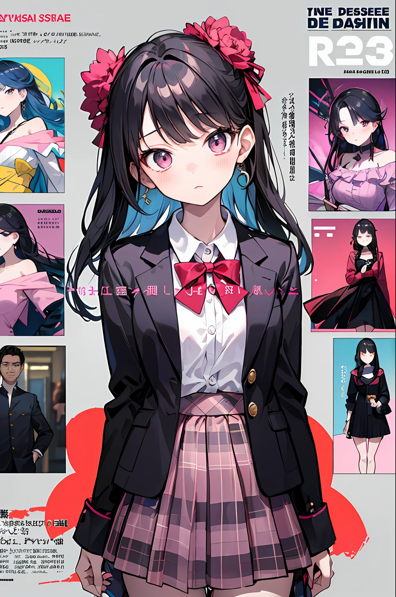 nmasterpiece, the best quality, Extremely detailled, Absurde, Expressive clothes, Fine fabric emphasis, 光线追踪, estilo fantasia, tachi-e, 1 high school Girly, Lolita, A princess, littlegirl, ( face red:1.2), infancy,Pale pink clothes,
(magazine:1.3), (Cover style:1.3), lo fashion, perverted woman, Full of dynamism, the attire, posando, facefront, rich colourful, Dynamic, Back ground, element in, confiante, Expression of, Hold, statement, Accessories, An majestic, coil, ao redor, tocar, Scenes, text, cover page, Bold, attention-grabbing, titles, lo fashion, typeface, Catchy, titles, Bigger, attention-grabbing, modern day, lo fashion, focal, lo fashion,