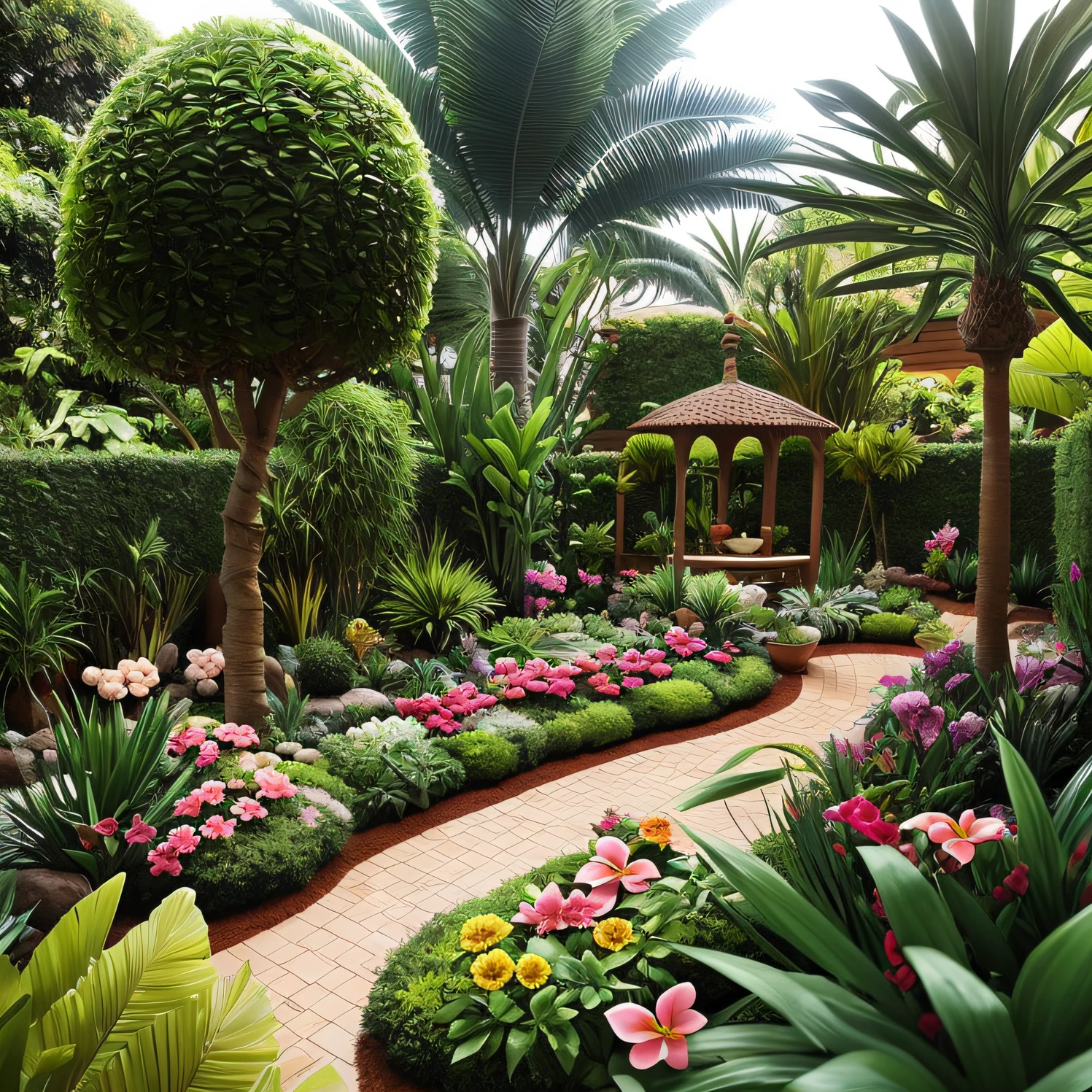 Jardim Barbie, tropical, several garden options. roseiras, Ultra Real, palmeiras, plantas com folhas grandes, Flores cor-de-rosa,casa da barbie --auto