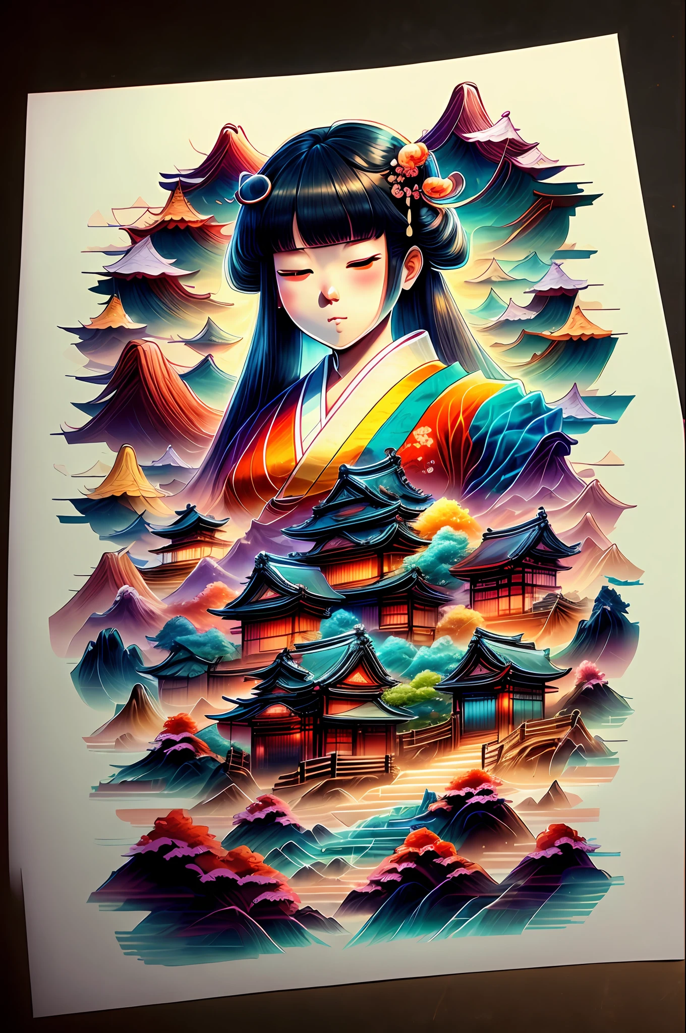 create a collection of japanese themed shirt prints --auto --s2