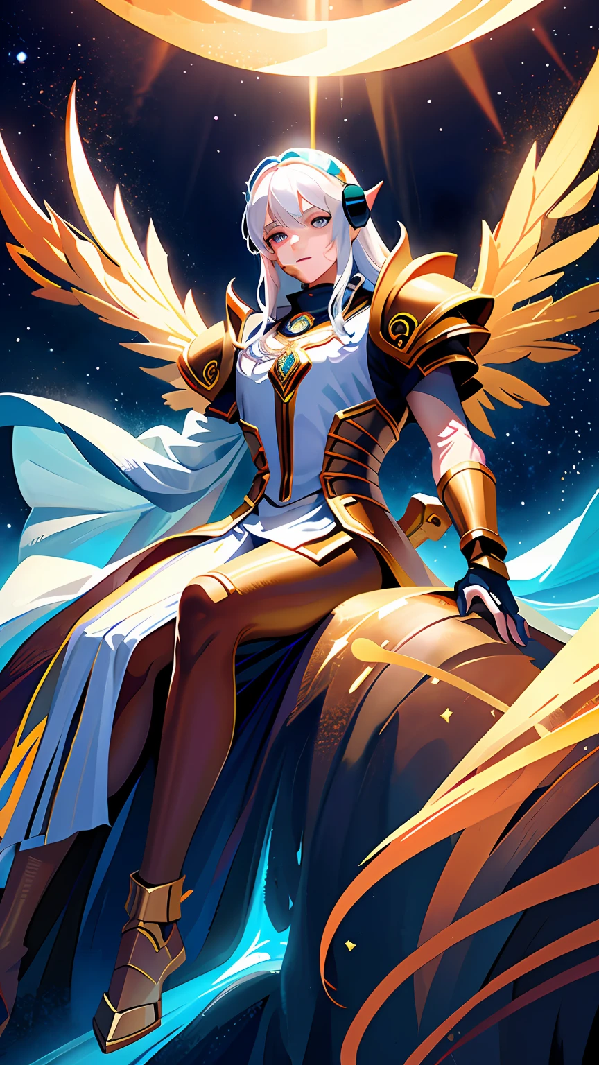 (masterpiece), best quality, ultra-detailed, extremely detailed ((Buddha - Shuumatsu no Valkyrie: Record of Ragnarok)anime style),dynamic angle,(1 god),(godly+golden+metallic armor,1.3),magnificent background,(heavenly+clouds+cosmic),divine expression and posture, power radiating,an epic battle of gods, Volumetric light. --auto