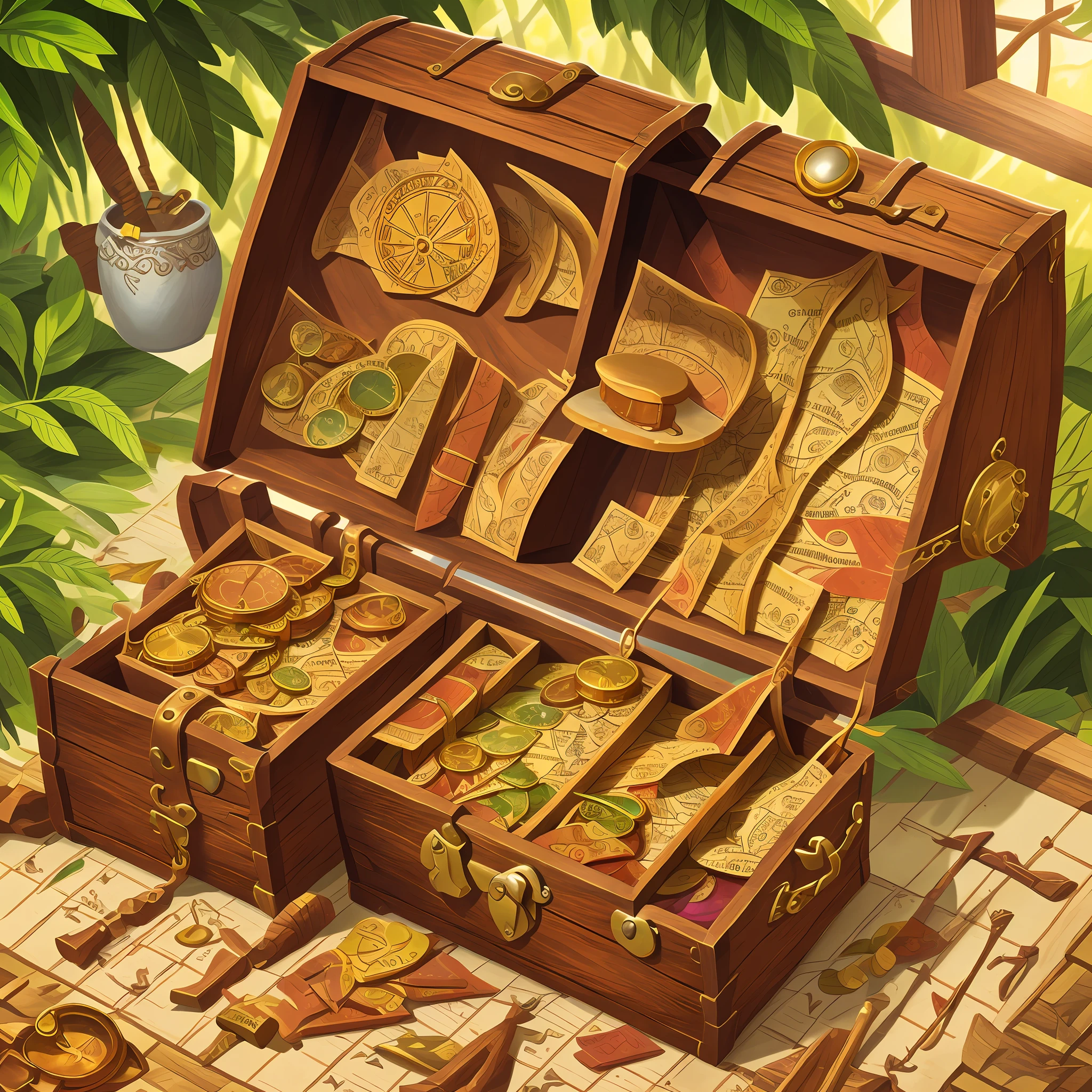 mapa do tesouro, Opening the treasure chest