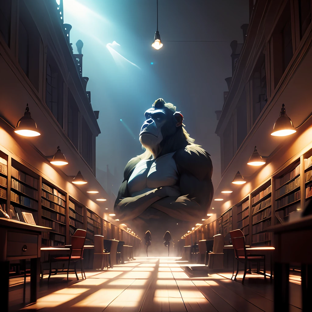 python gerar_imagem.py --cena "biblioteca" --Detalhes "gorilla holding red balloon" --livros "Numerous" --lighting "liso" --Texturas "madeira polida" --Cores "Vibrante" --atmosfera "Pegar leve" --Ambiente "Aroma of old pages" --output "Imagem_descricao..png"  (3D: 0.5, realista: 0.5, fotorrealista: 0.5), (absurdres, Super-Resolution, obra-prima, melhor qualidade, finamente detalhado, absurdres: 1.2), dramatic light, dramatic  lighting, cinematographic, movie set, makoto shinkai, ghibli, mundo de fantasia, magica, Biblioteca bonita, dramatic  lighting, cinematiclighting --auto