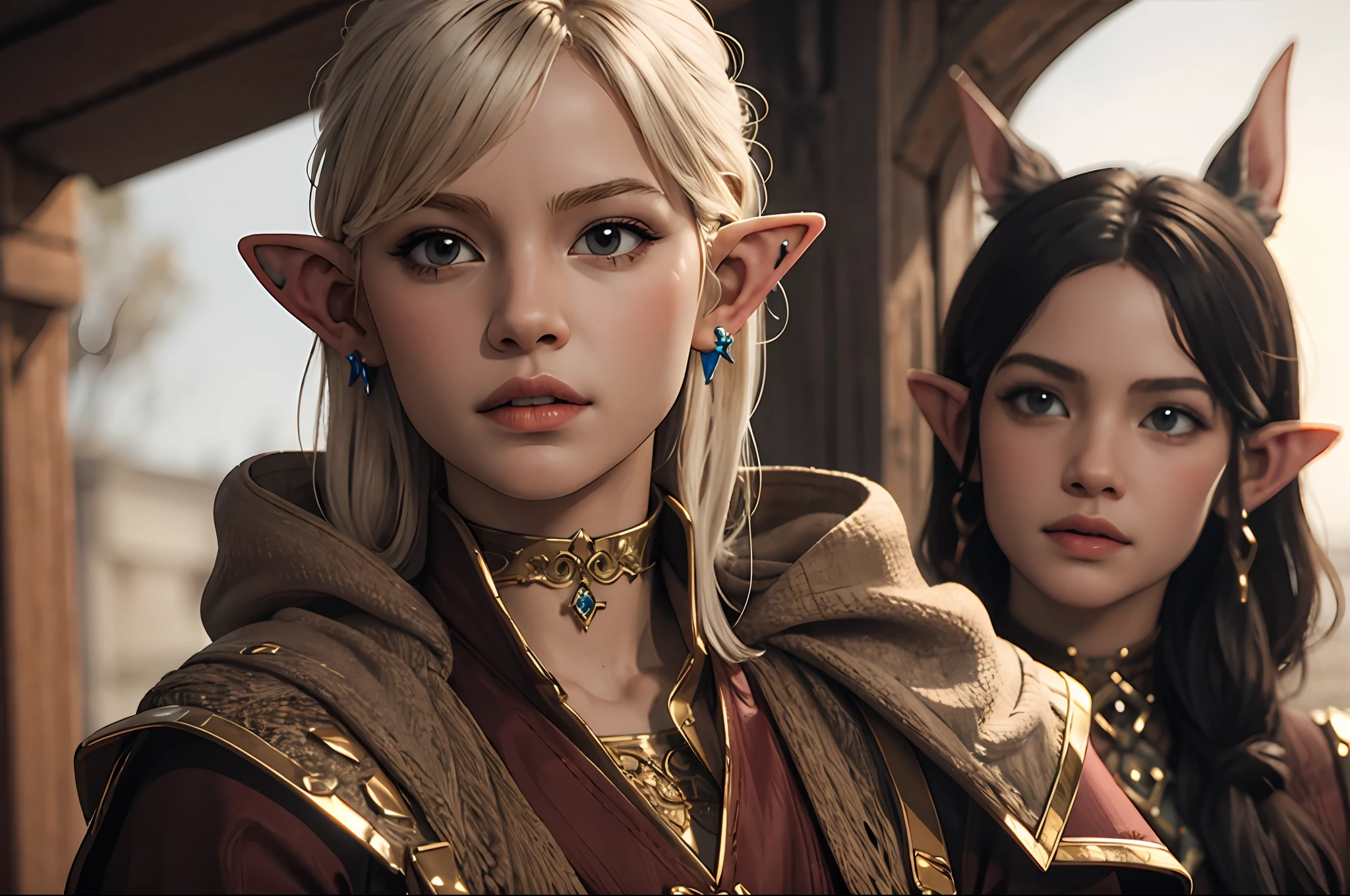 masterpiece, best quality, (realistic, highly detailed), elven girl, pointed ears