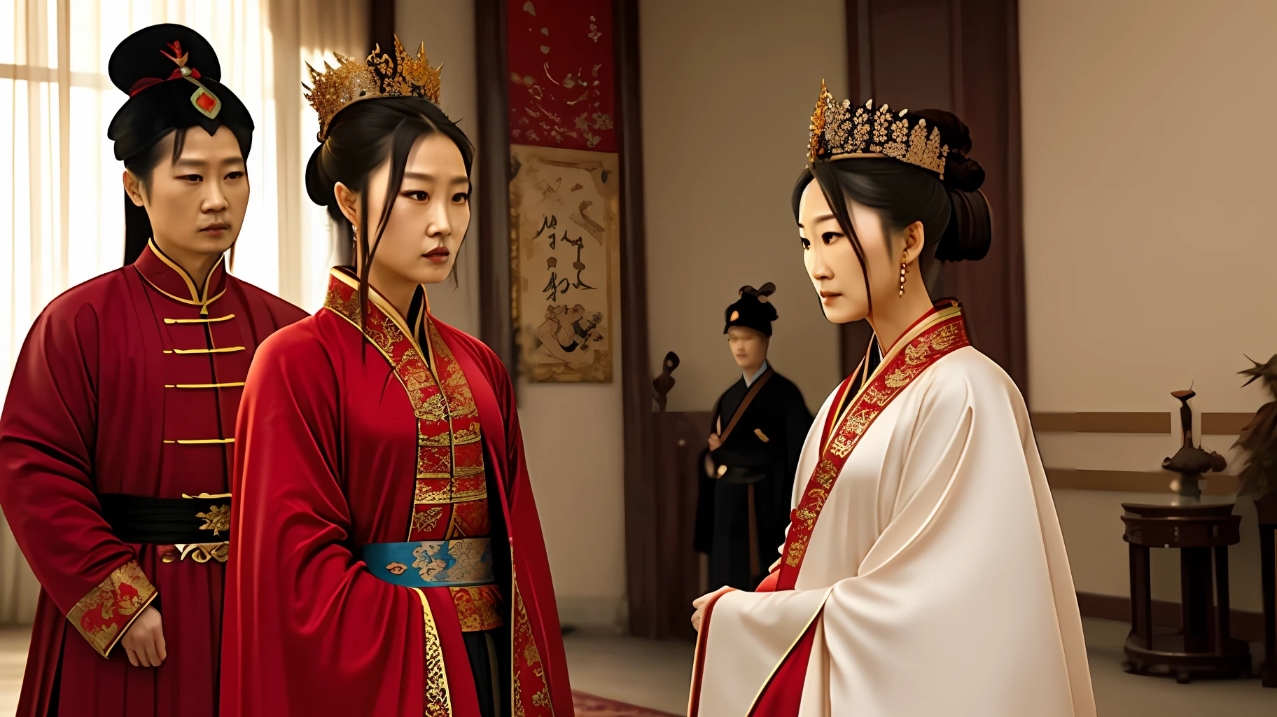 Offstage，Tai Shi's movements were slightly stiff，Just now he looked at Huang Feihu's gaze with anger，Became somewhat apologetic；On the high platform，Queen Jiang's teeth itched，Aren't you enough with so many beauties in the palace？I actually took a fancy to my brother's wife？ --auto