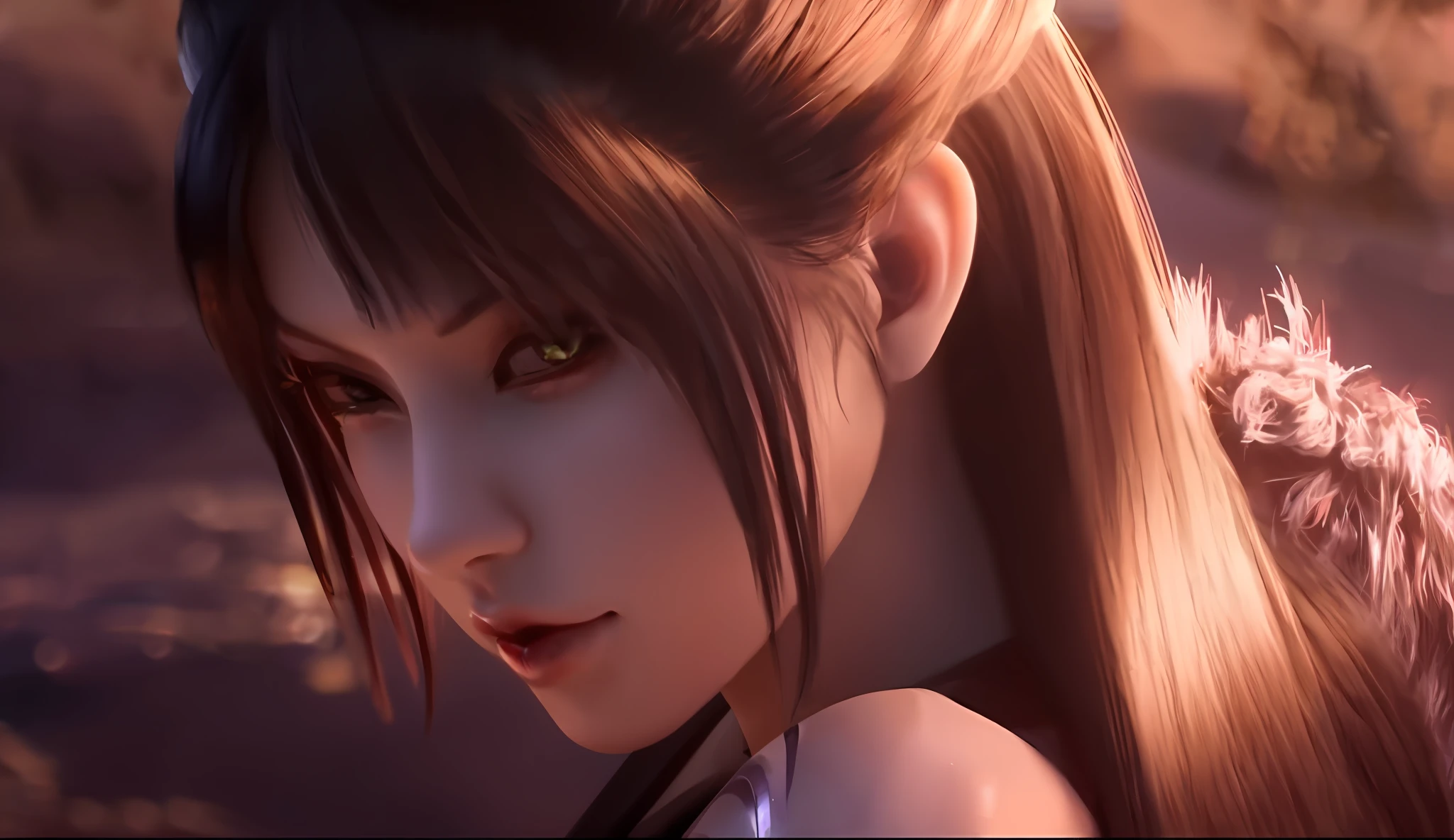 Giant Breast Girl,Side face,Close up of,2.5D,A masterpiece,8K