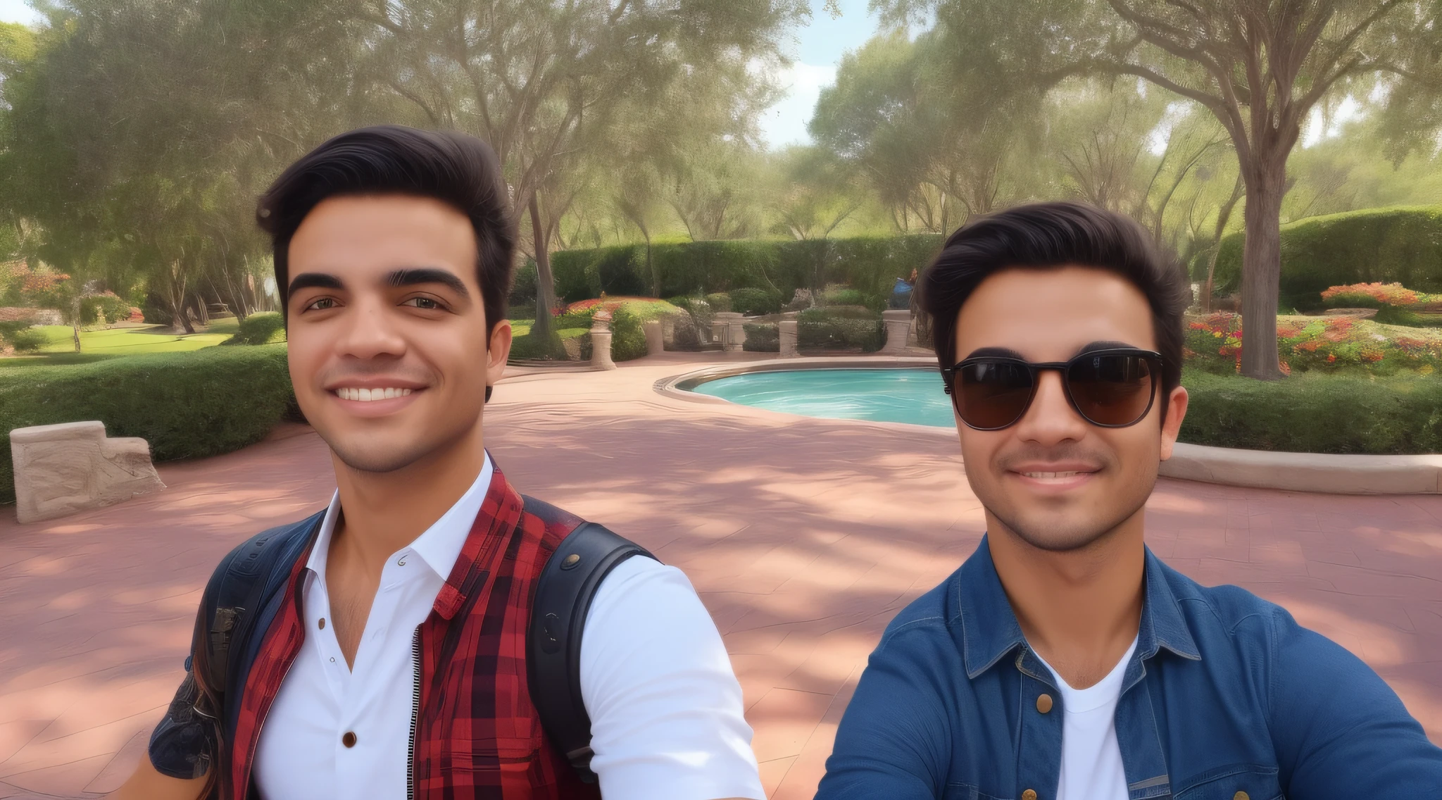 Uma obra prima de um jovem mateussilveira, feliz tirando uma selfie, Well-dressed rich millionaire on a trip to Disney