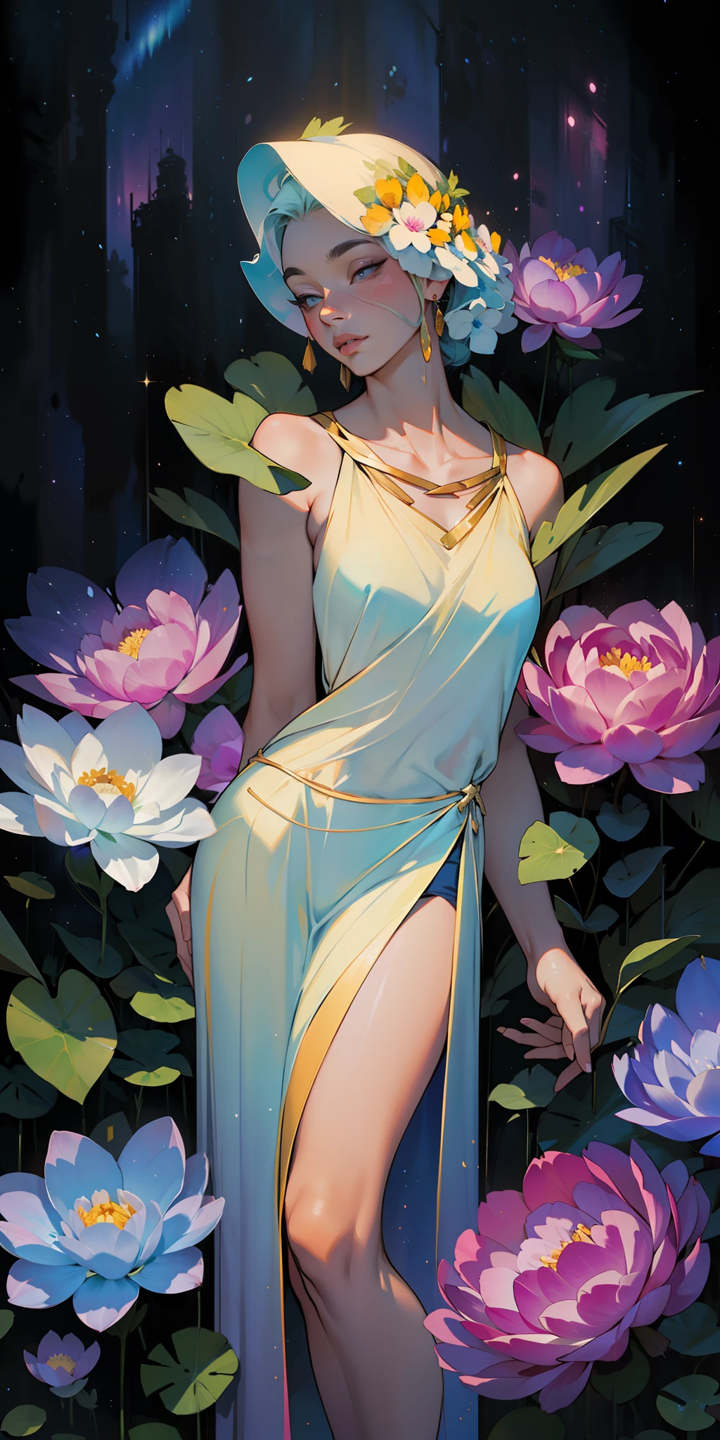 peony/lotus/cornflower/wheat/mallow/ chamomile/poppy/Wildflowers,professional,abstract beauty,approaching perfection,Dynamic,Highly detailed,digitally painted,Artstation,Concept art,Smooth,Sharp focus,illutst,Artists: by Carne Griffiths, Wadim Kashin,leonid afremov,kandinsky,Psychedelic,watercolour,crystals foil,stylish,fantastic,gold,colorful neon,A glorious sunrise, aura, glow, multi-colored bright aurora borealis, Spectrum Rainbow,Colored feathers, In a chic, lavender white mint pastels, mixed-language_SMS, (beautiful and clear background:1.2),, fantastic paintings , crystals, outer space, galaxy, Background Flora Peony, poppy, hydrangea, Plants. Best Quality, high qulity, high resolucion, detail enhancement, ((most beautiful image in the world)), Masterpiece, Best Quality, High Quality Detail Enhancement, ((most beautiful image ), Stampa Flores, art by stjepan sejic, art by j scott campbell, art by guillem march, art by citemer liu, 4k, high resolucion, comic book character, comic, high quality detailed, style of ::2.0 comix illustration style,tatoon style, high qulity, high resolucion, detail enhancement, 8K, HD, Best Quality, high qulity, high resolucion, detail enhancement, 8K, HDR, Sharp focus, Ultra Detailed, perfect lighting,sparks, Stars, The Cycle of the Stars, peony/lotus/cornflower/wheat/mallow/ chamomile/poppy/Wildflowers,professional,abstract beauty,approaching perfection,Dynamic,Highly detailed,digitally painted,Artstation,Concept art,Smooth,Sharp focus,illutst,Artists: by Carne Griffiths, Wadim Kashin,leonid afremov,kandinsky,Psychedelic,watercolour,crystals foil,stylish,fantastic,gold,colorful neon