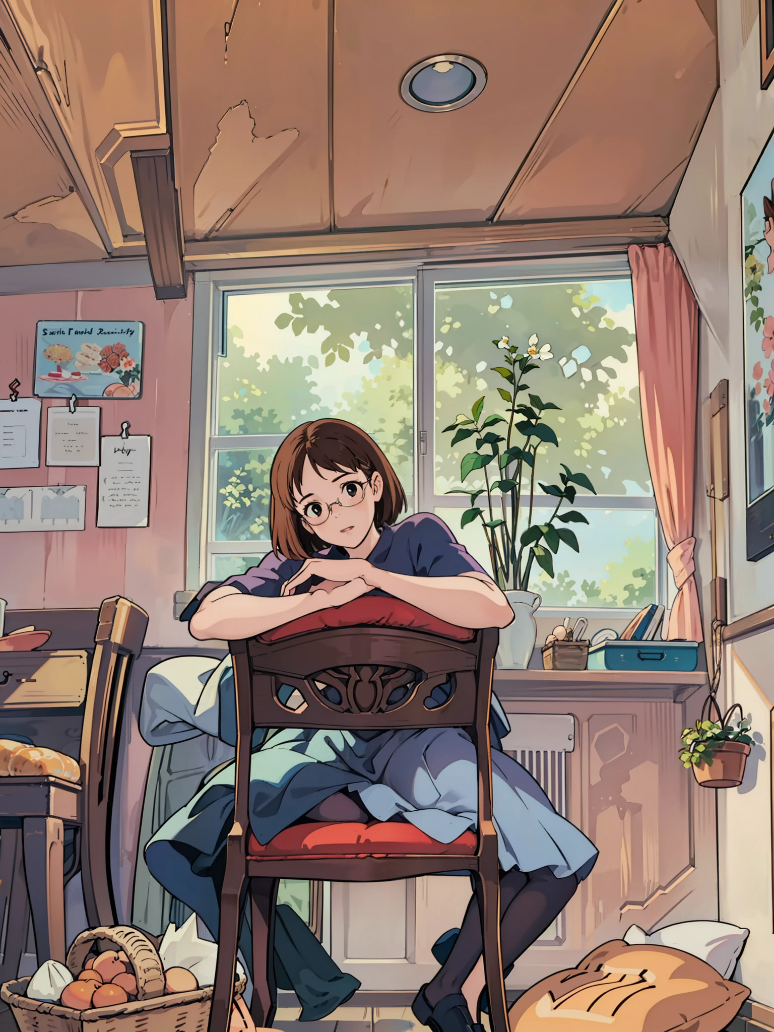 (Indoors:1.1, girl wearing spectacles:1.2 and a skirt, dress, beautify, prettify, hall, room with window),(brown skin, beautiful face:1.1, sparkling eyes),(masterpiece:1.4).