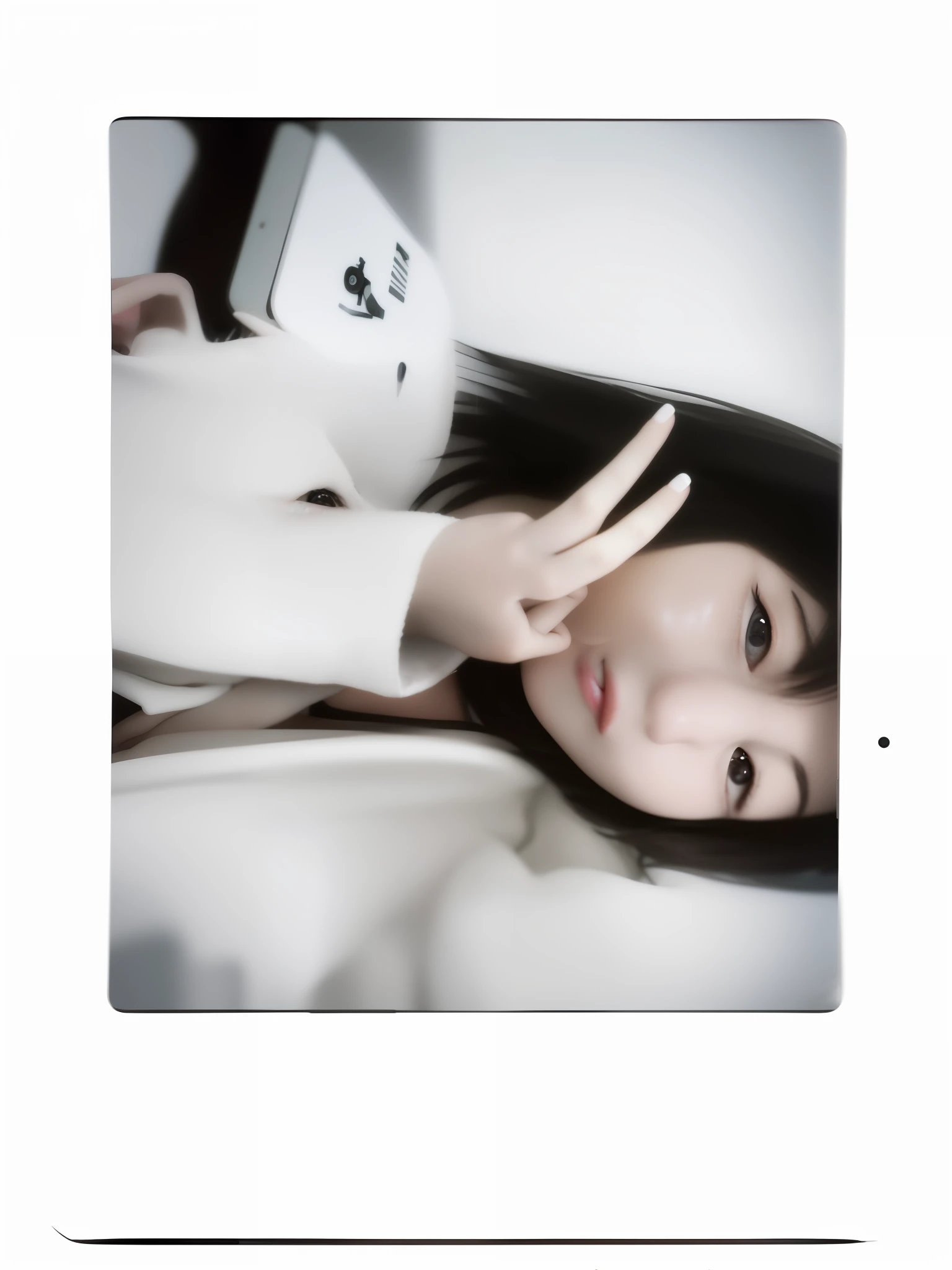 there is a woman holding a pair of scissors in her hand, cute photograph, photo on iphone, [ realistic photo of ]!!, inspired by Nara Yoshitomo, wan adorable korean face, photorealistic anime, with cute - fine - face, portrait cute-fine-face, iphone picture, took on ipad, girl cute-fine-face, iphone