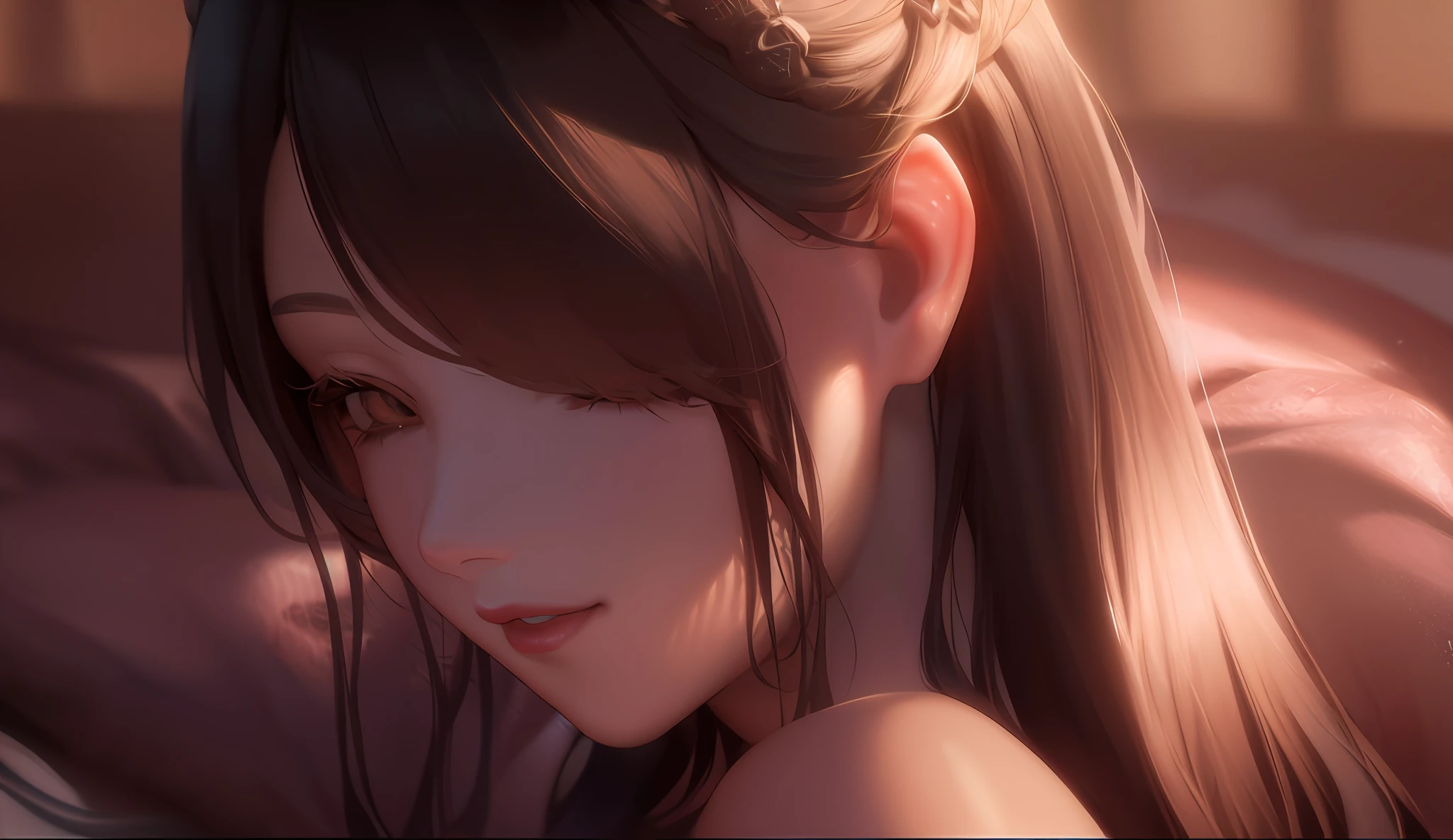 Giant Breast Girl,Side face,Close up of,2.5D,nmasterpiece,8K