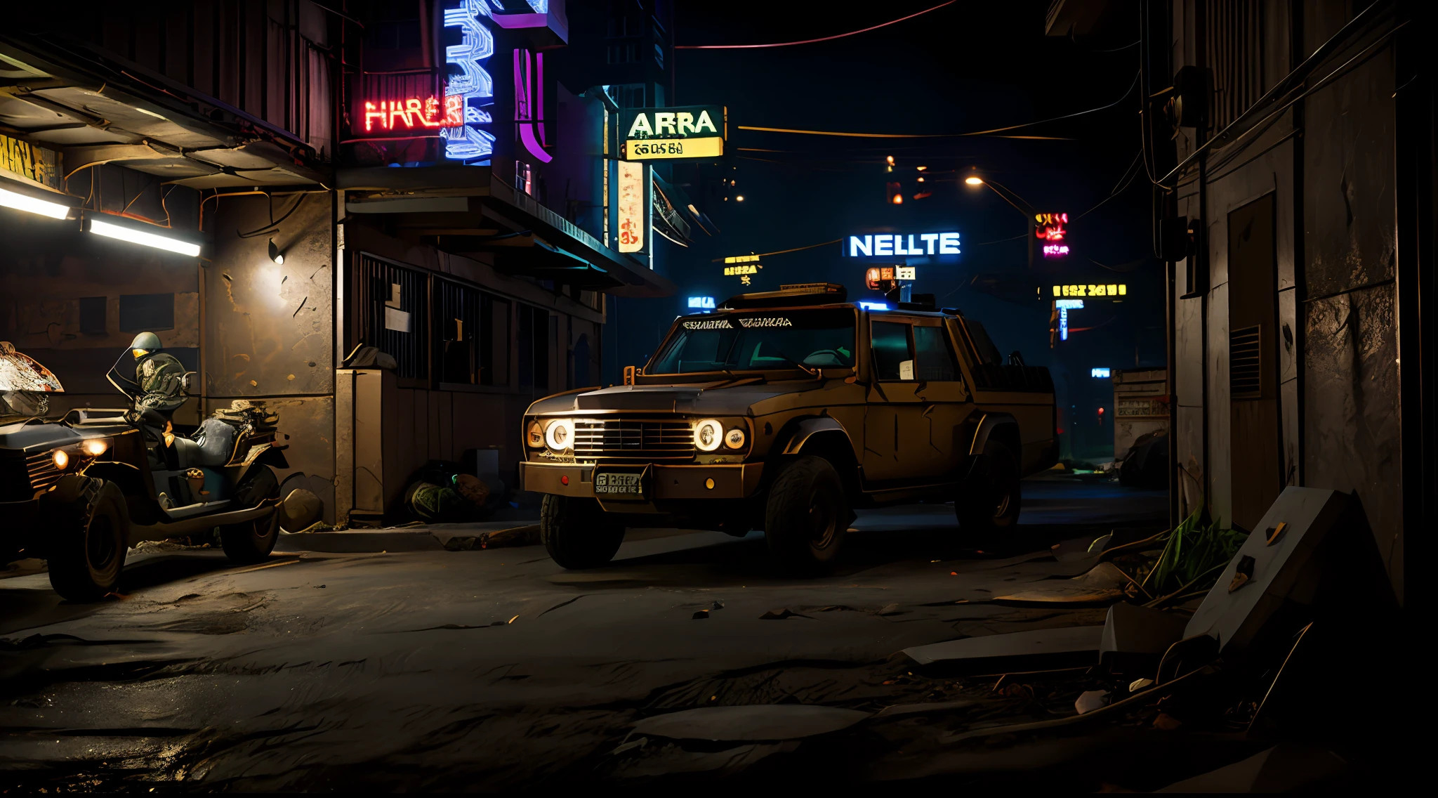 obra-prima, Army Soldiers, Tanques, dia em uma cidade cyberpunk bustling with neon signs, noite, lotado de pessoas, aesthetic cyberpunk, Very detailed lighting, Dramatic, trending digital art in Artstation 8k HD realistic detailed high definition, detalhado, textura da pele, hiper detalhado, textura de pele realista, armadura, melhor qualidade, Ultra alto nada, (fotorrealista: 1.4), alta resolução, detalhado, foto crua, sharp re, por Lee Jeffries Nikon D850 Film Fotografia de Stock 4 Kodak Portra 400 Camera F1.6 lens rich colors hyper realistic texture dramatic lighting unrealengine trend in artstation cinestill 800