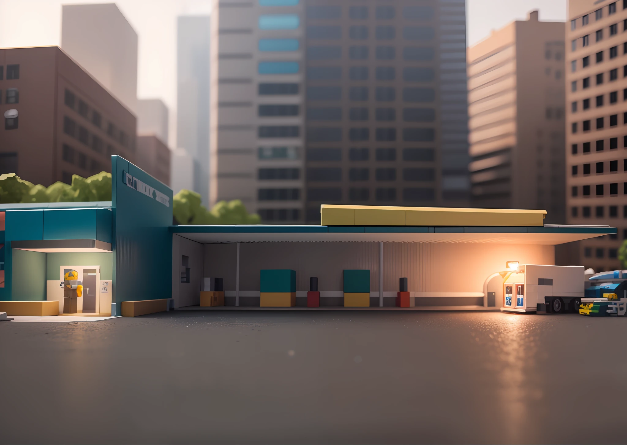 Lego style、Factory scene、Rich color matching、Blind Box Style、Toy Model、Voxels、extremly detailed、ultra-high-resolution、8K UHD --v 6