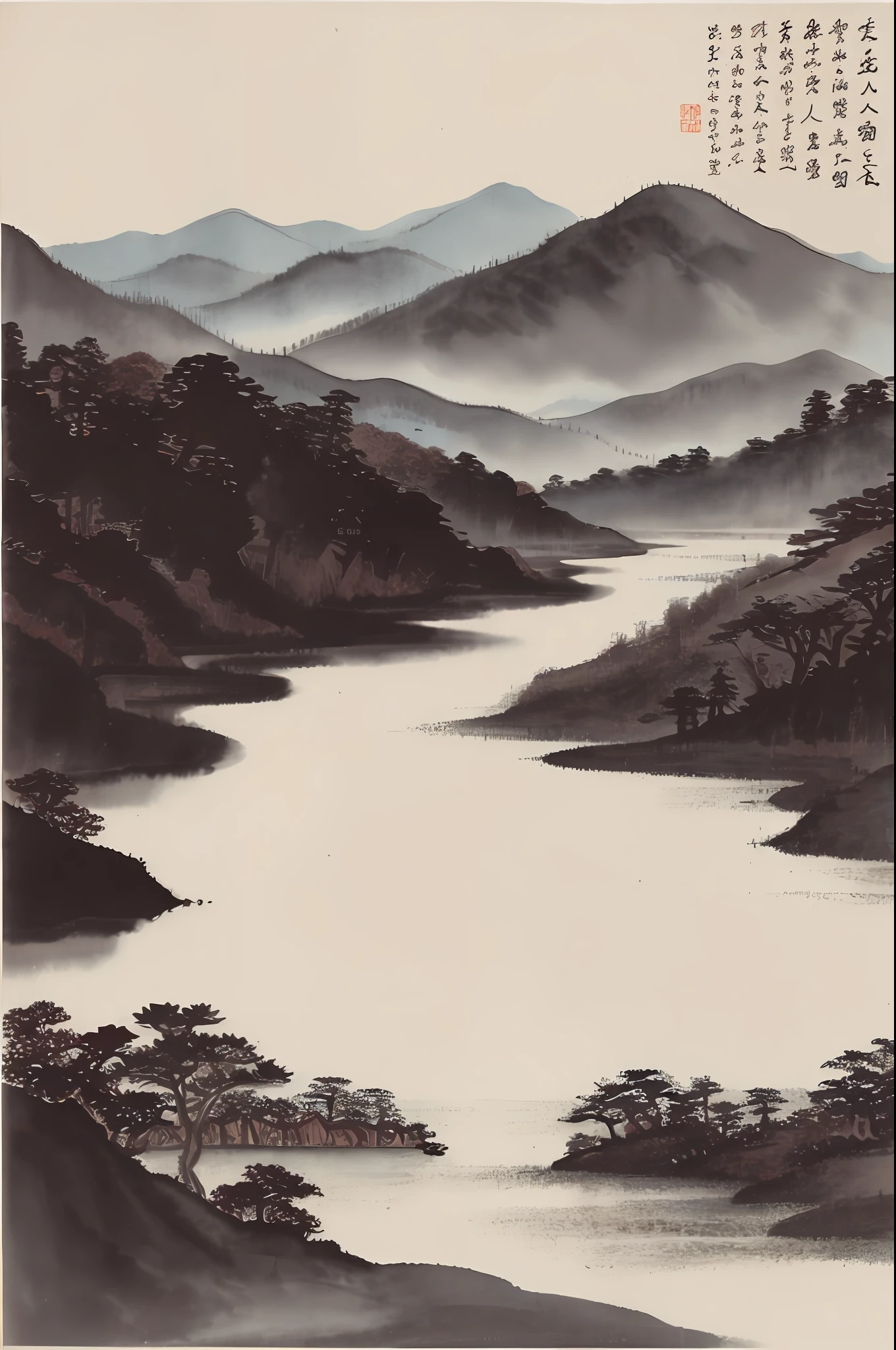 nmasterpiece（2:1），River Tulo Book，I Ching，chinese traditional ink painting