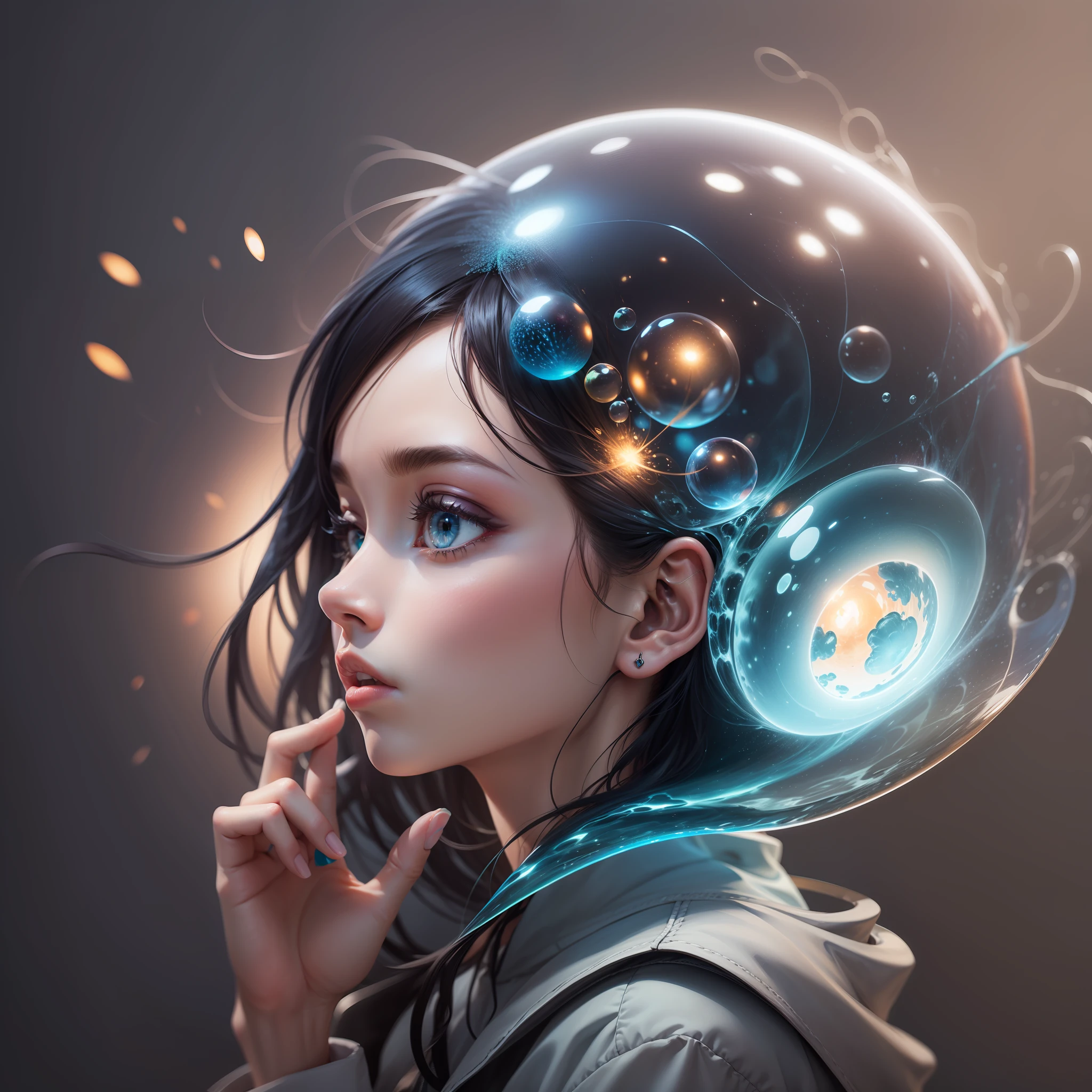 (((artistic work))), maximum quality, ultra-detaliada, perfect  lighting, a bright blue sphere symbolizing a human brain.