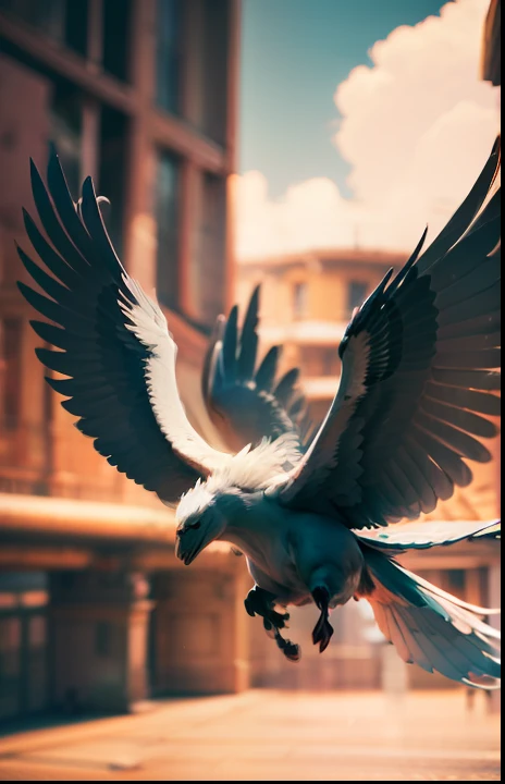flying pegasus detailed photography with depth of field, nelestial lighting, beautiful colors --auto