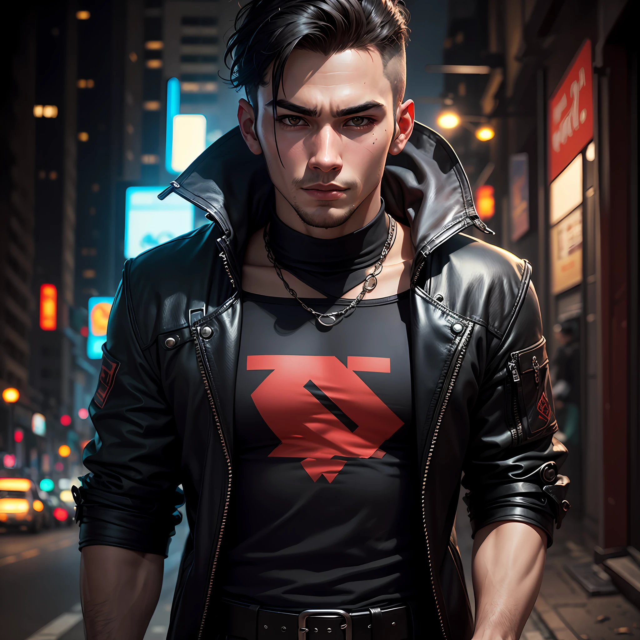 Change baground cyberpunk handsome boy . realistic face . Editor --auto