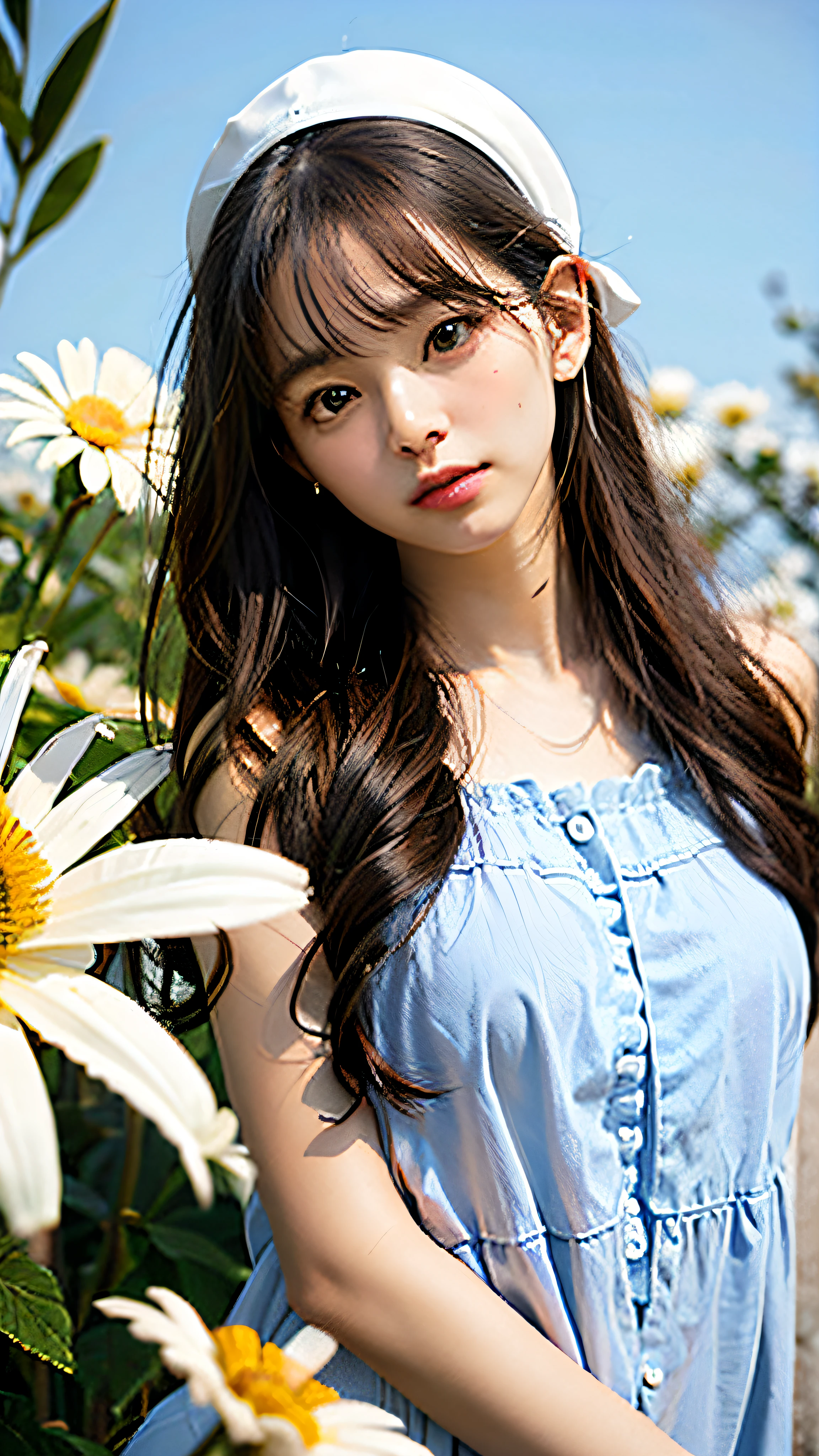 daisy, flower, Long hair