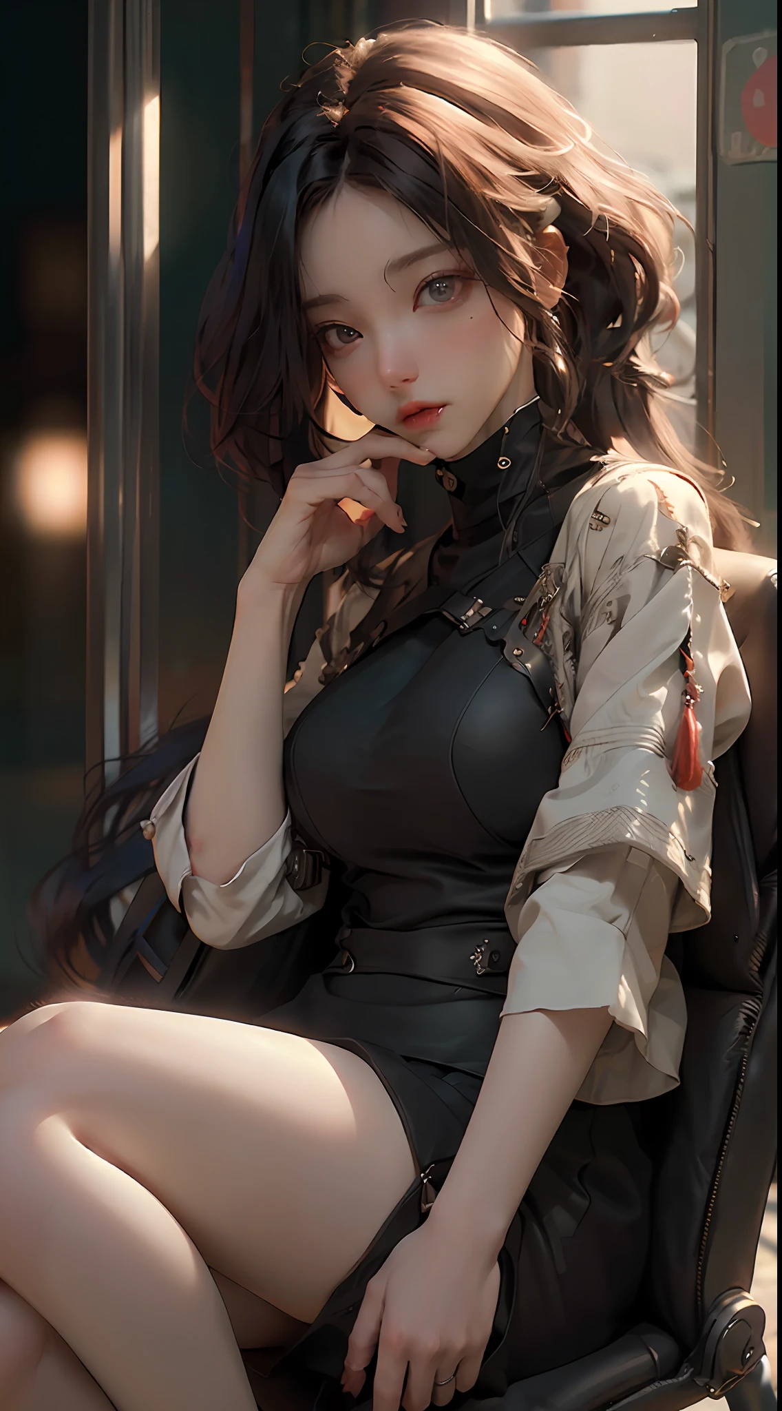 ((Best quality)), ((masterpiece)), (detailed:1.4), 3D, an image of a beautiful cyberpunk female,HDR (High Dynamic Range),Ray Tracing,NVIDIA RTX,Super-Resolution,Unreal 5,Subsurface scattering,PBR Texturing,Post-processing,Anisotropic Filtering,Depth-of-field,Maximum clarity and sharpness,Multi-layered textures,Albedo and Specular maps,Surface shading,Accurate simulation of light-material interaction,Perfect proportions,Octane Render,Two-tone lighting,Wide aperture,Low ISO,White balance,Rule of thirds,8K RAW,