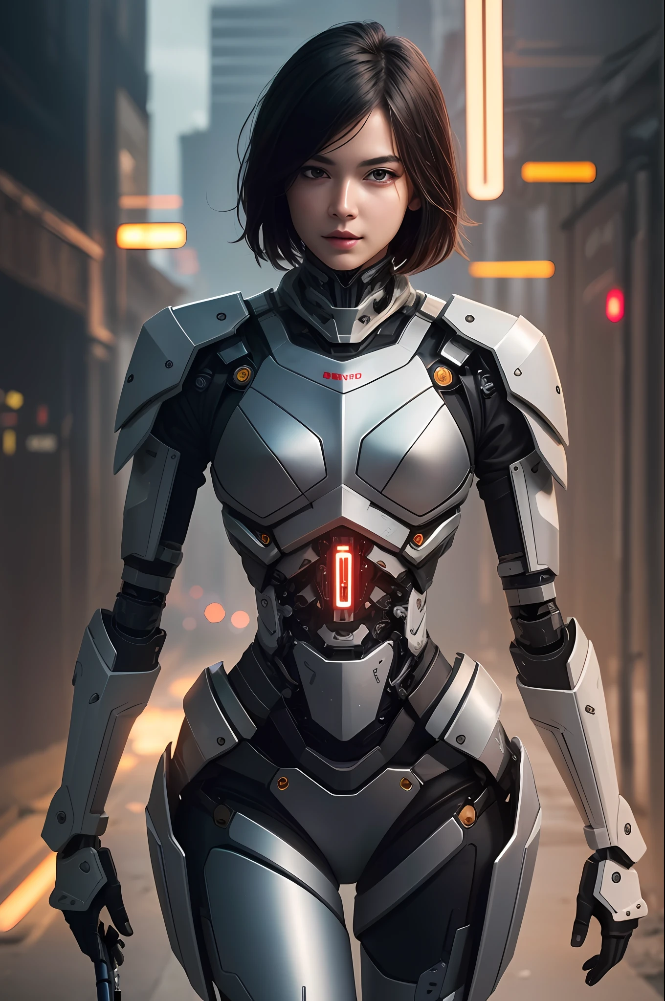complex 3d render ultra detailed of a porcelain woman cyborg, 1girl, (natural skin texture, realistic eye details:1.2), robotic parts, beautiful soft light, rim light, vibrant details, luxurious cyberpunk, hyperrealistic, anatomical, facial muscles, cable electric wires, microchip, elegant, beautiful background, octane render, APPLE style, 8k, best quality, masterpiece, illustration, extremely delicate and beautiful, CG, unity, wallpaper, (realistic, photo-realistic:1.2), Amazing, finely detail, masterpiece, best quality, official art, extremely detailed CG unity 8k wallpaper, incredibly absurdres, sexy robot, mechanical skeleton, android, surrealism, doomsday wasteland, (high-tech prosthetics:1.2), fluffy black short hair, perfect body, Navy blue glowing cyber vessel