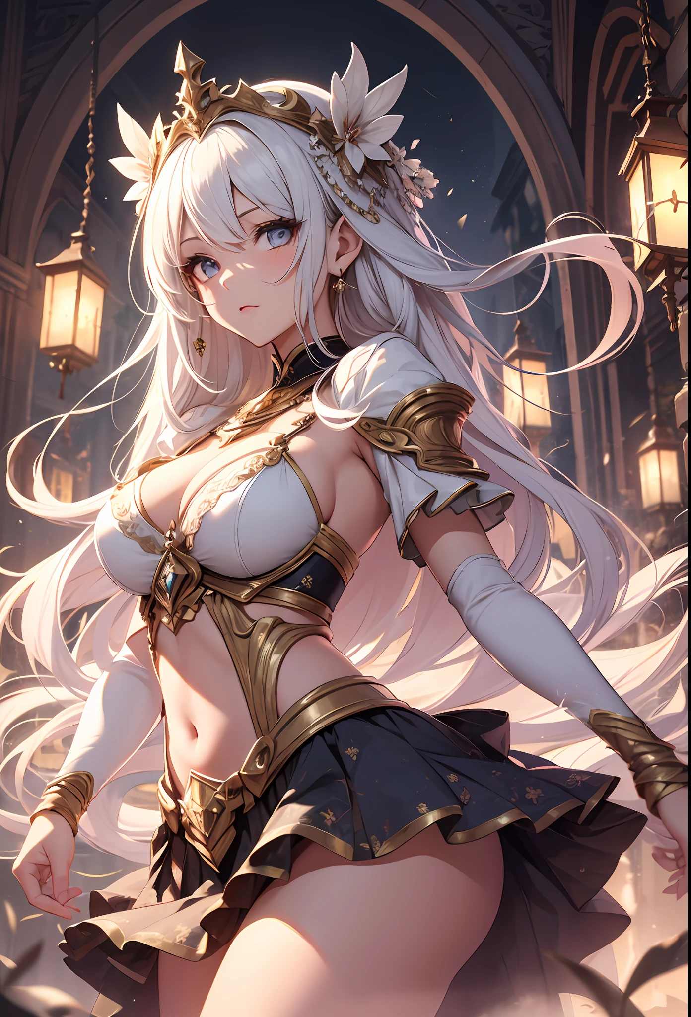 1girls,goddesses,Venus,Delicate and beautiful face,length hair,flowy,full breast,Convex buttocks,Roman skirt,perfectly proportioned, Detailed clothing details,Temple,arena,wonderland,Cinematic lighting, filmgrain, Fujicolor, light and darkcontrast, 8K, 巨作, Textured skin, Super detail, High detail, High quality, high resolucion,