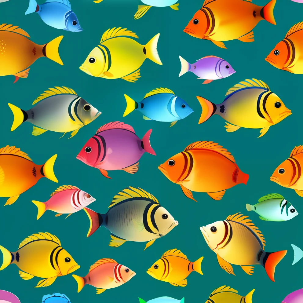 Seamless background of tropical fish