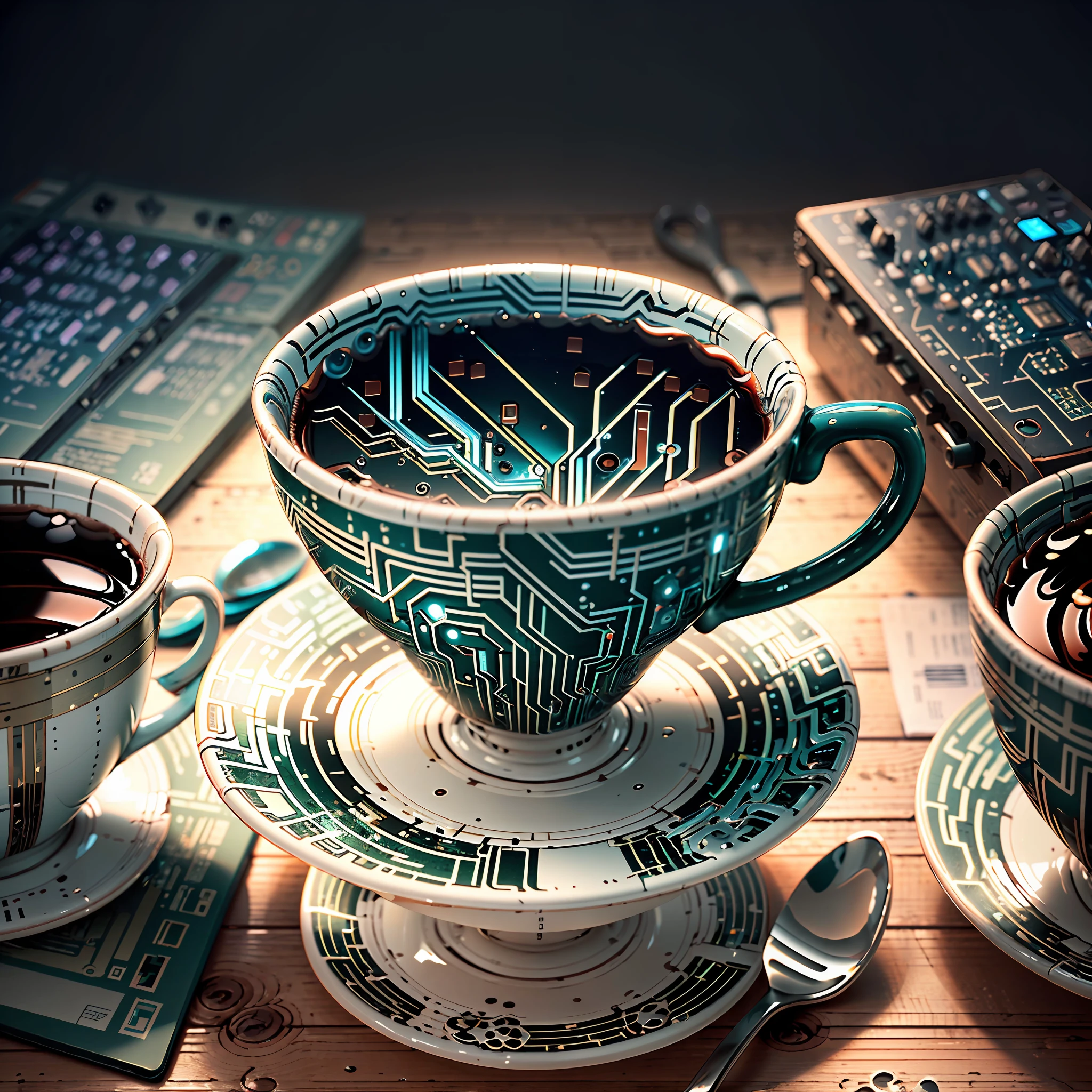 Circuit board AI porcelain cup