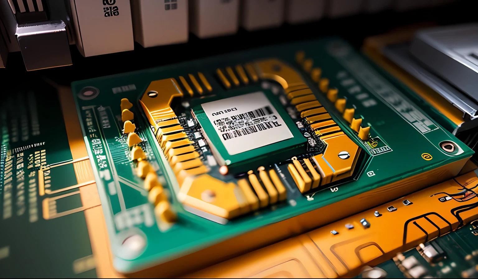 Circuit board chip PCB motherboard technology rendering --auto