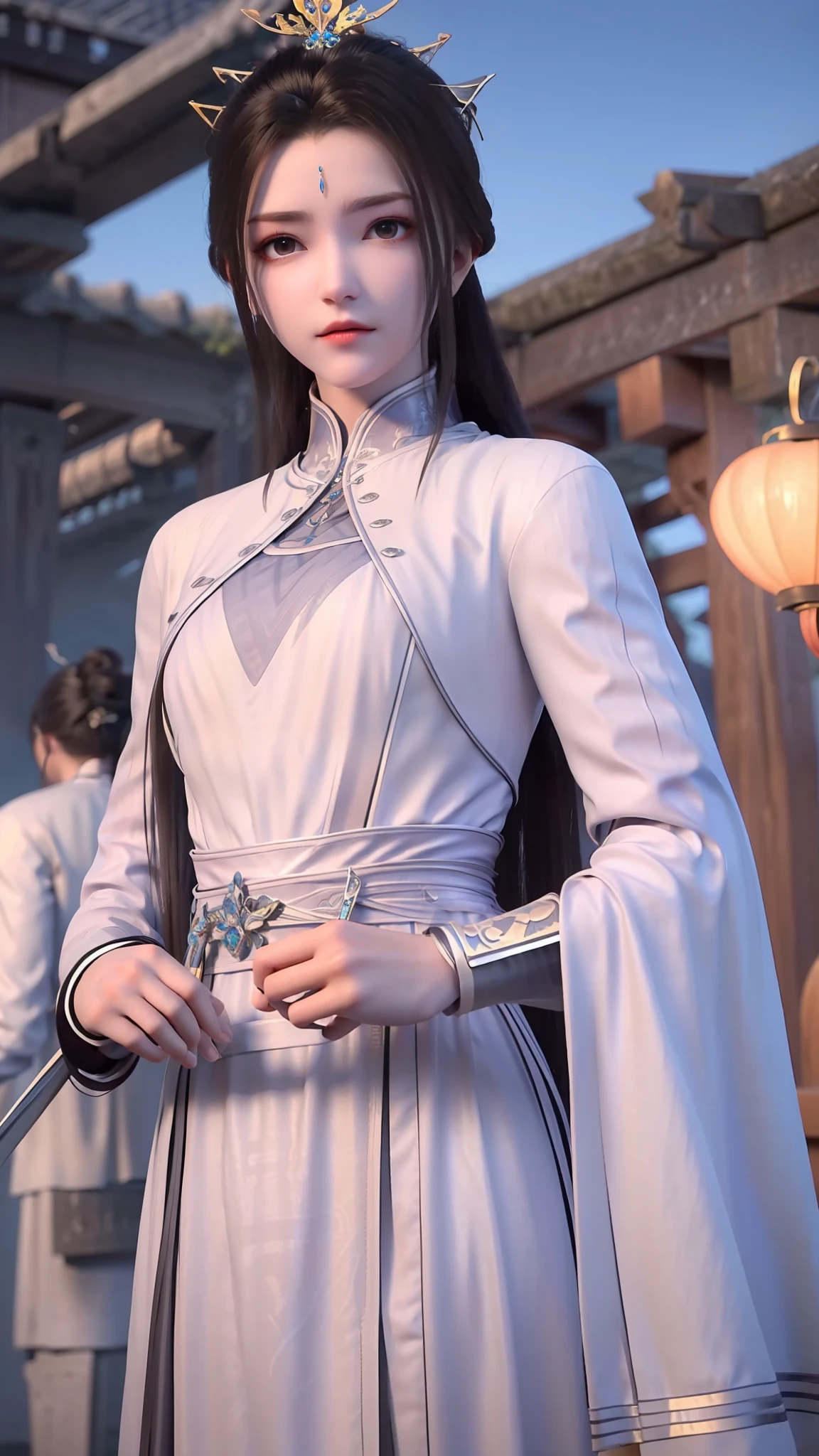 masterpiece,best quality,1girl, brown eyes, black_hair, chinese clothes,red dress,crown,jewelry,hair ornament,looking_at_viewer, cowboy shot,