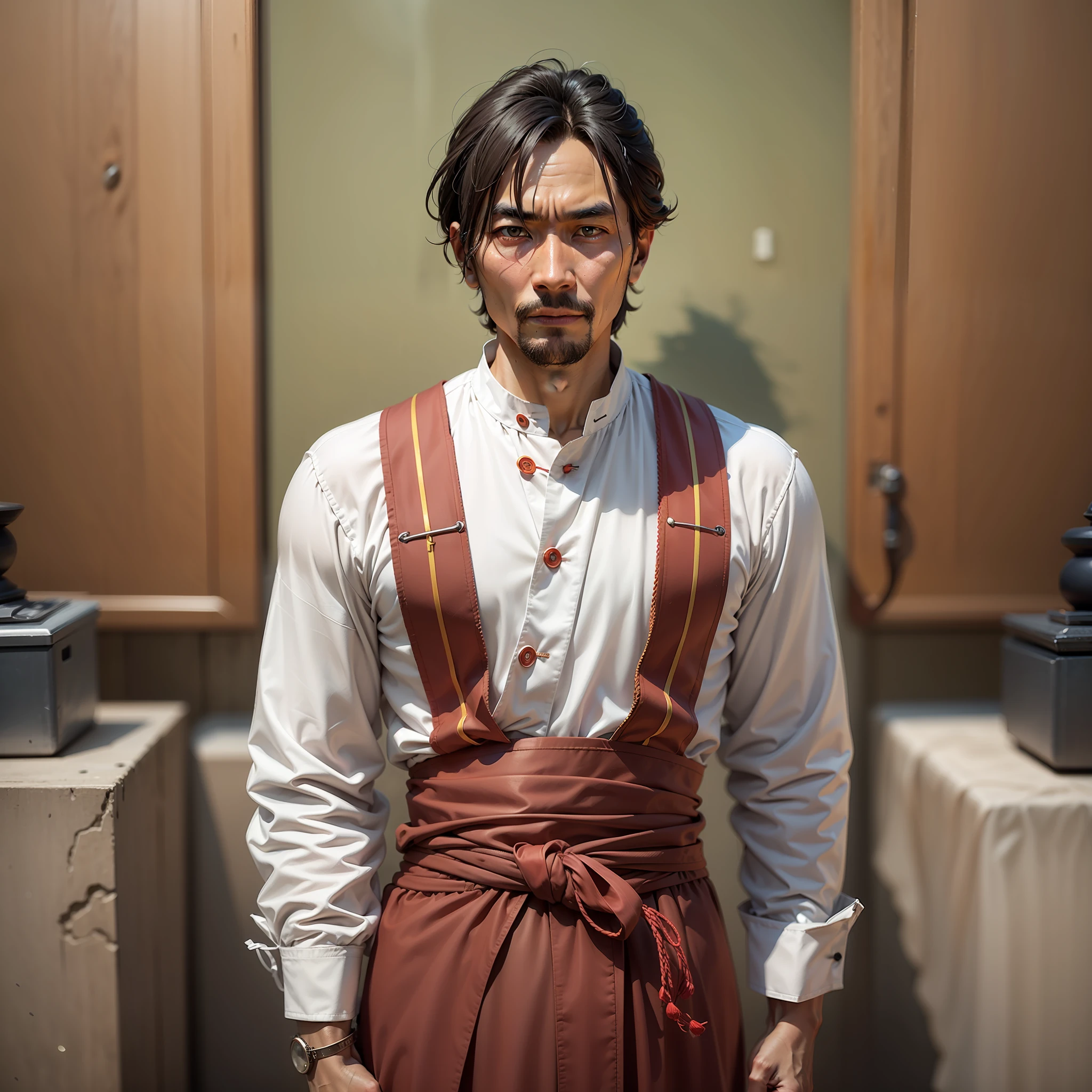 Pansheng is a man of about 35 years old,Thin and tall,Indifferent eyes