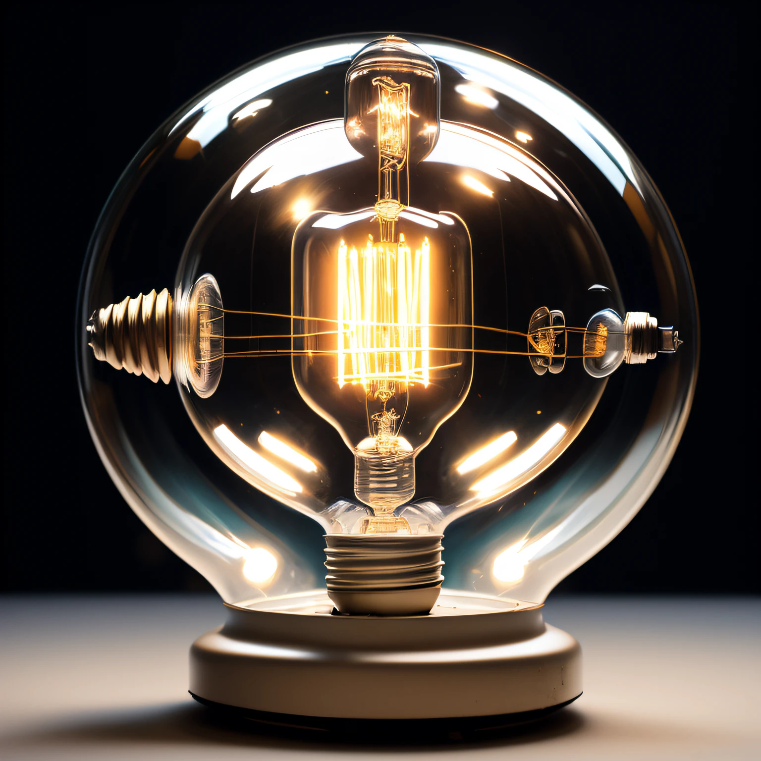 photo, a light bulb sitting inside of a glass ball (GlassDevice style:1)