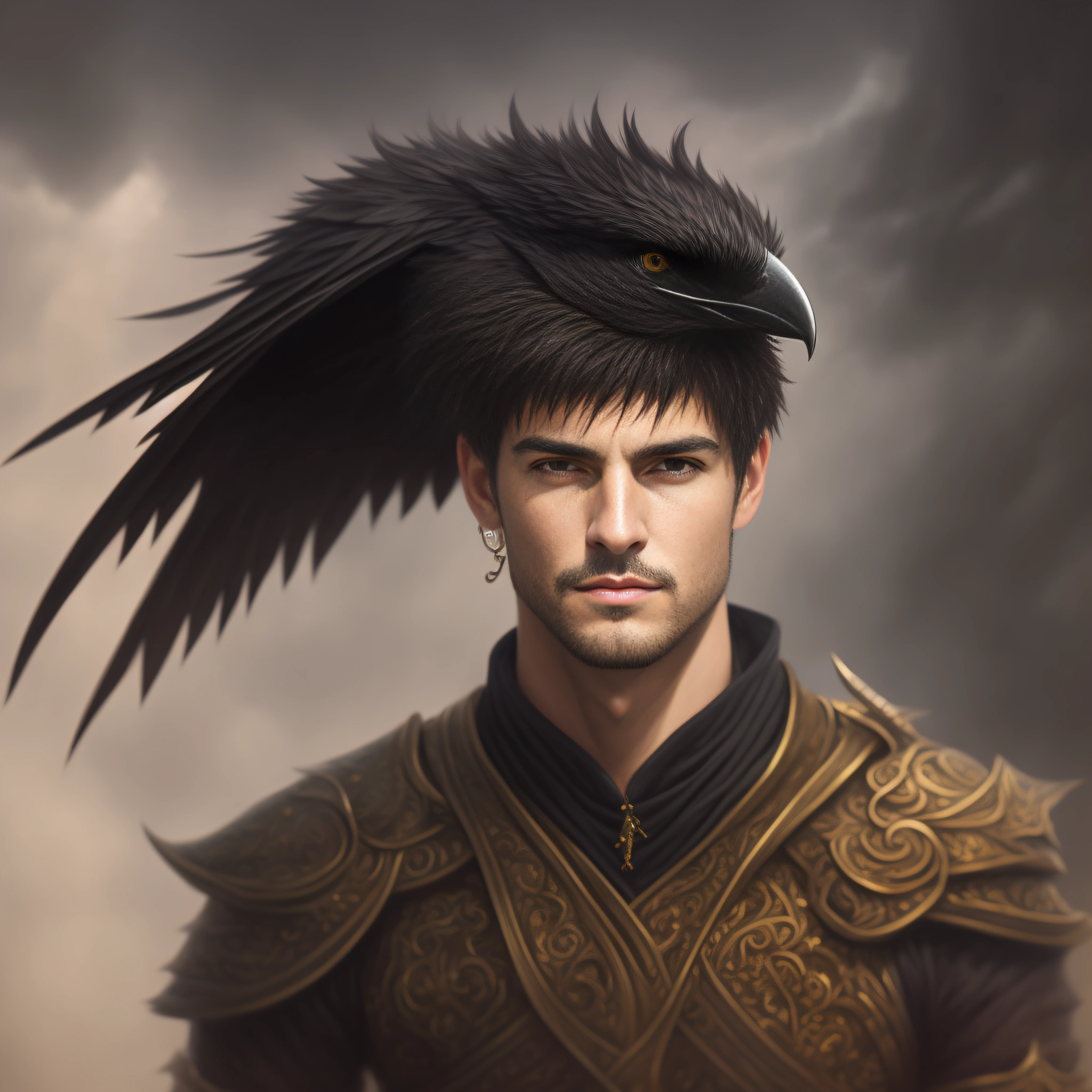 TiagoTurilli, pintura de um homem com um moicano e uma gravata ultra realista, retrato masculino da fantasia, fantasy genre portrait, retrato do characture da fantasia, retrato de fantasia digital, retrato do personagem da fantasia, retrato da arte do personagem, retrato de personagem pintado, retrato da arte da fantasia, retrato detalhado do caractere, retrato de arte conceito de fantasia, inspirado em Gonzalo Endara Crow, inspirado em Tyler Jacobson, retrato da fantasia, Retrato de um personagem DND
