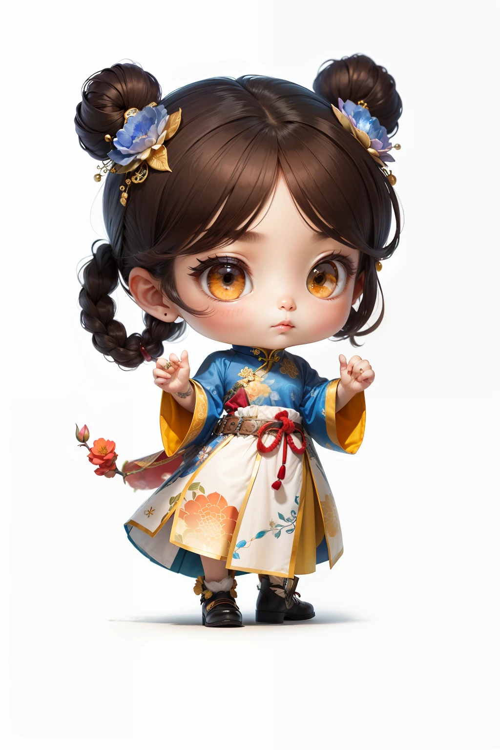Cloth belt，trinkets，Belt with large pieces of gemstones，Exquisite，Brilliant，Flower ornaments，on cheongsam