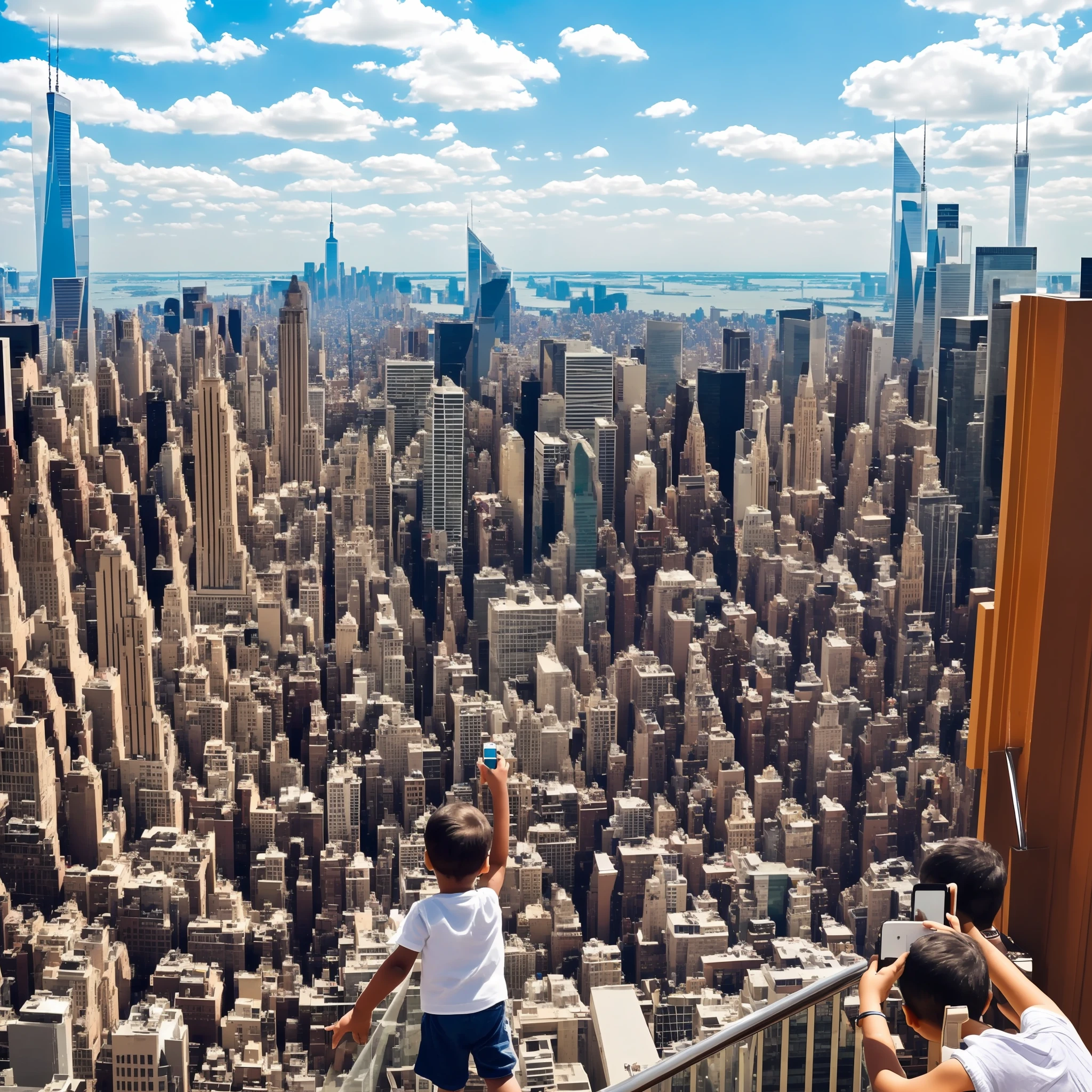  taking picture of new york from the terrace of a building. --auto