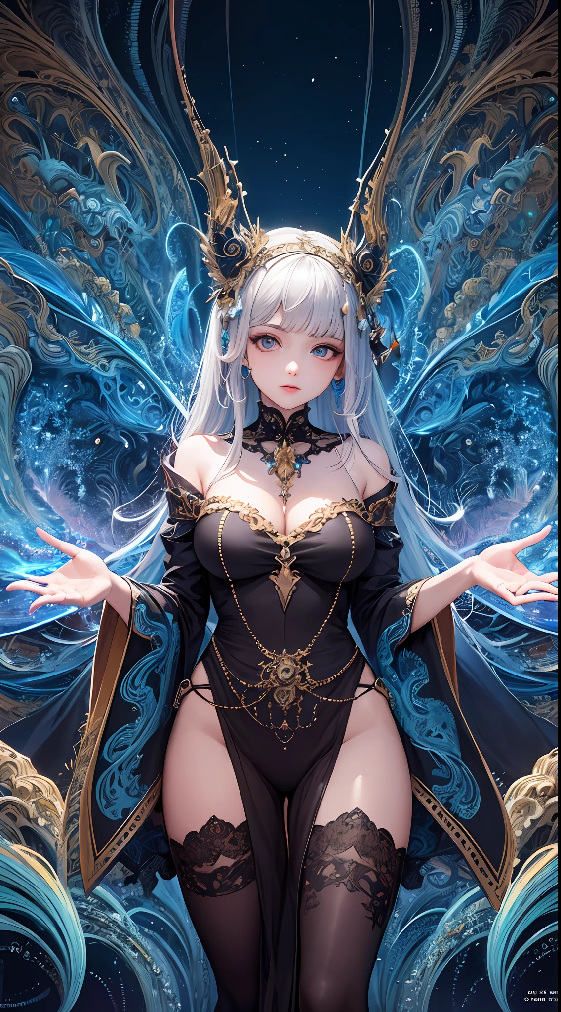 (masterpiece, top quality, best quality, official art, beautiful and aesthetic:1.2), (1girl:1.3), extreme detailed,(fractal art:1.3),colorful,highest detailed