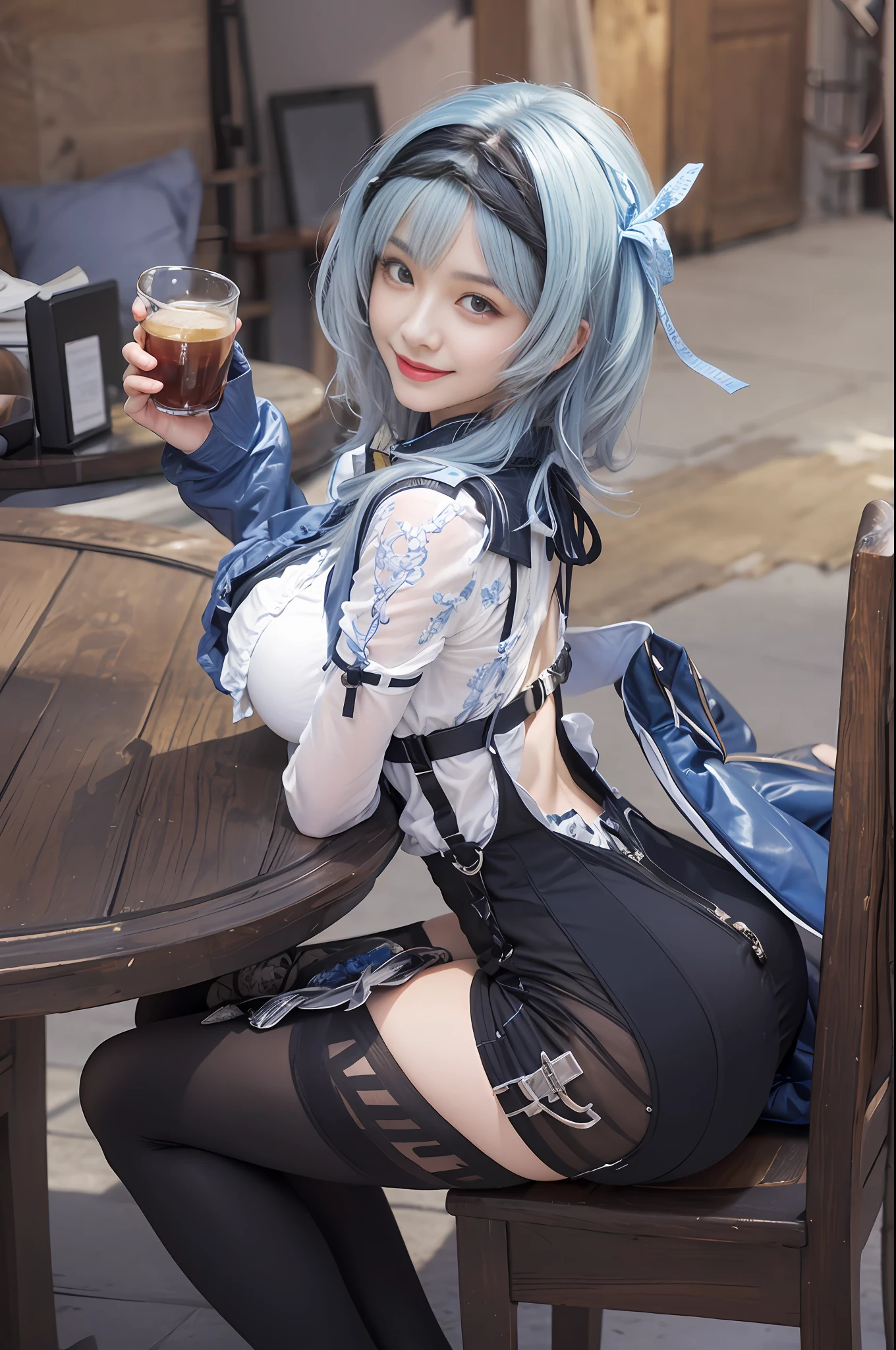 best quality, masterpiece, (photorealistic:1.4), 1girl, light smile, shirt with collars, waist up, dramatic lighting, from below